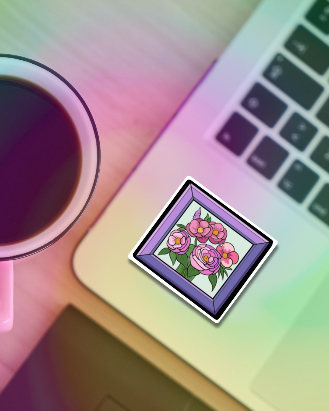 Flower Frame Vinyl Sticker