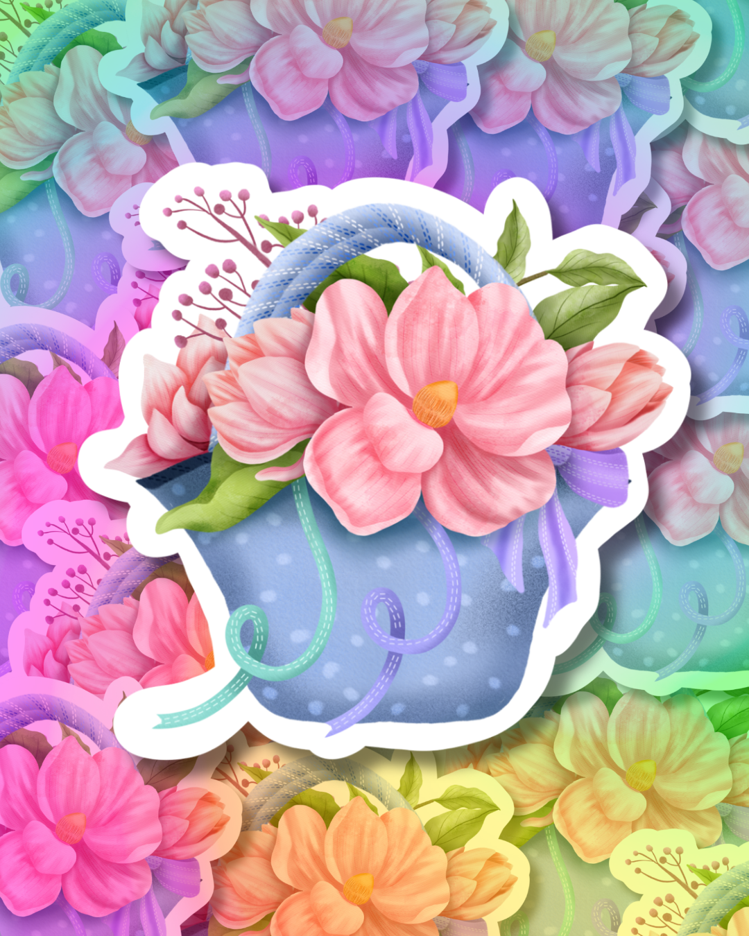Flower Purse Vinyl Sticker
