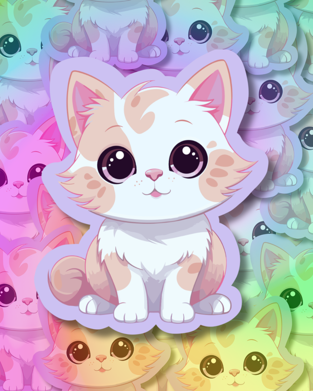 Fluffy Cat Vinyl Sticker