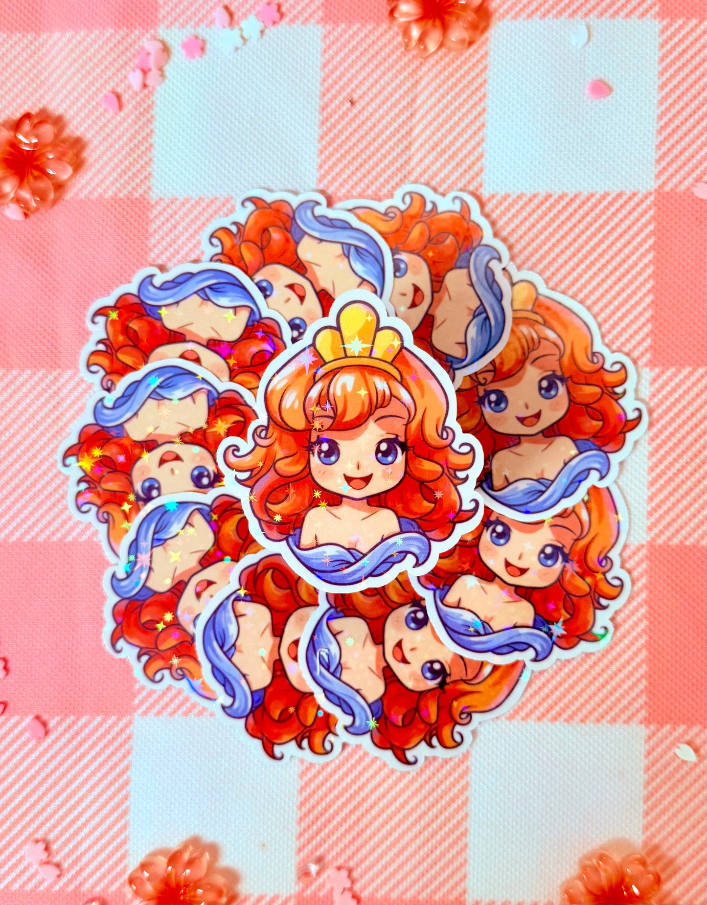 Mermaid Cutie Holographic Vinyl Sticker