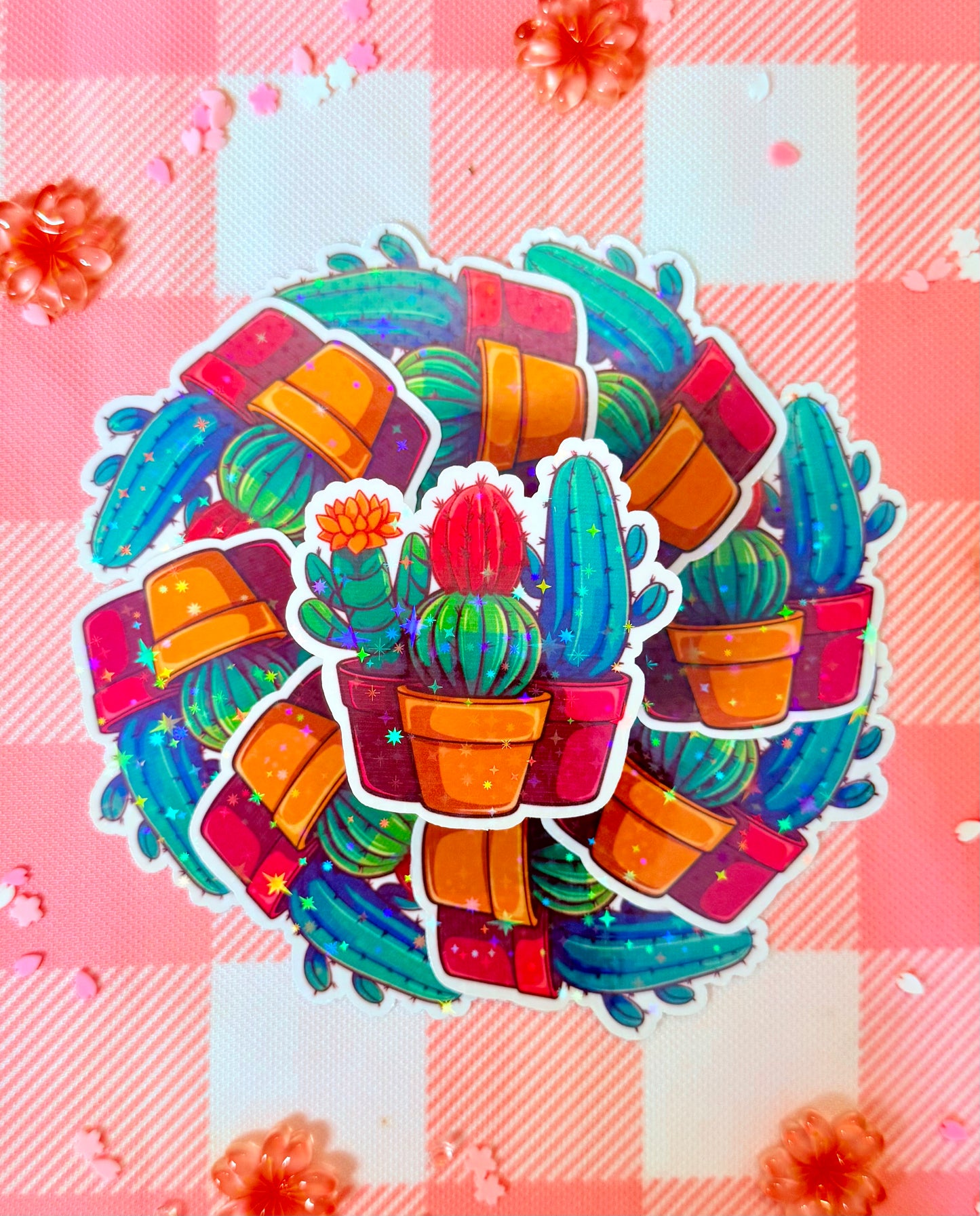 Vibrant Catus Holographic Vinyl Sticker
