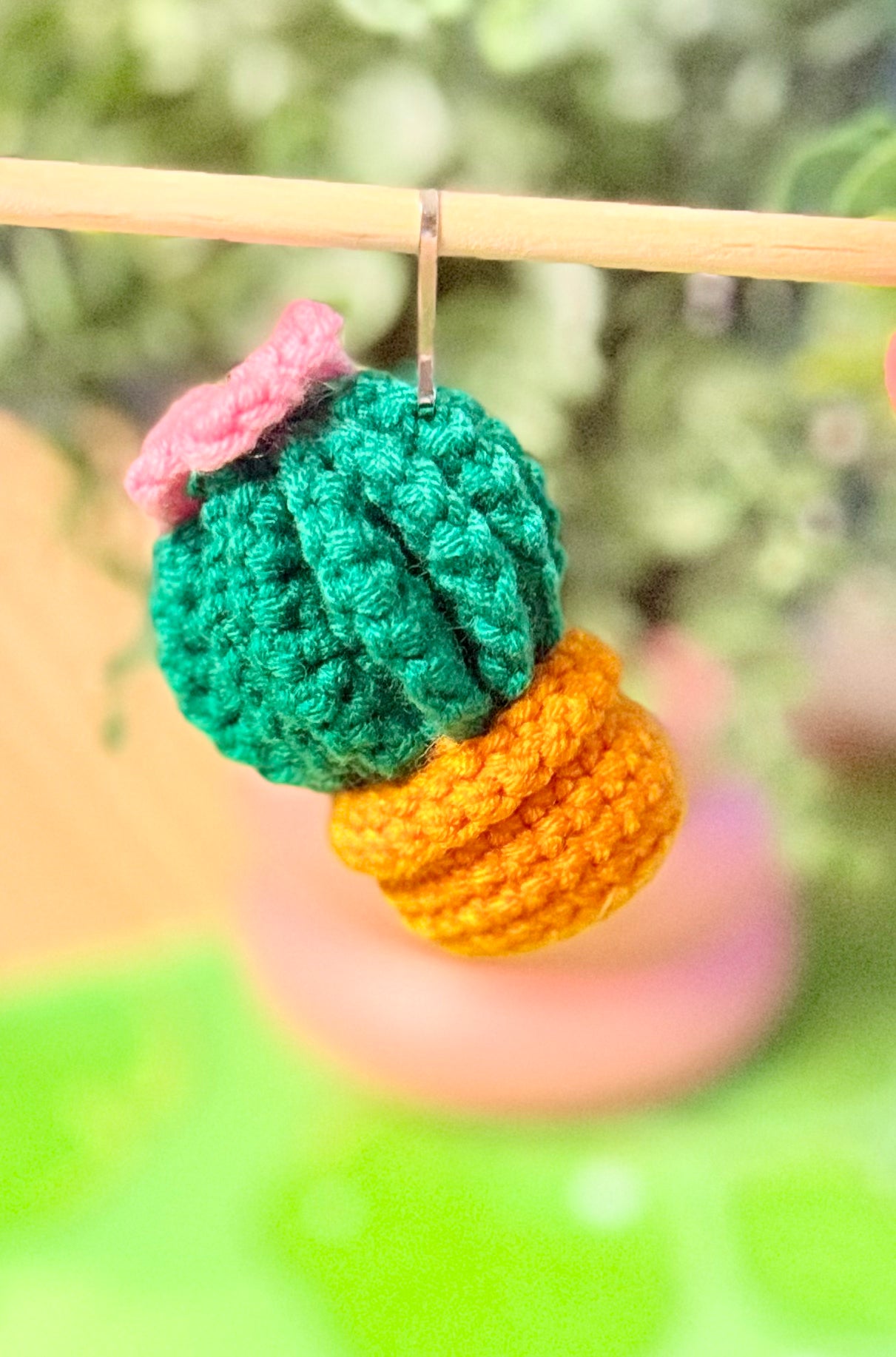 🌸Rose Cactus Knitted Plushie Keychain 🌵