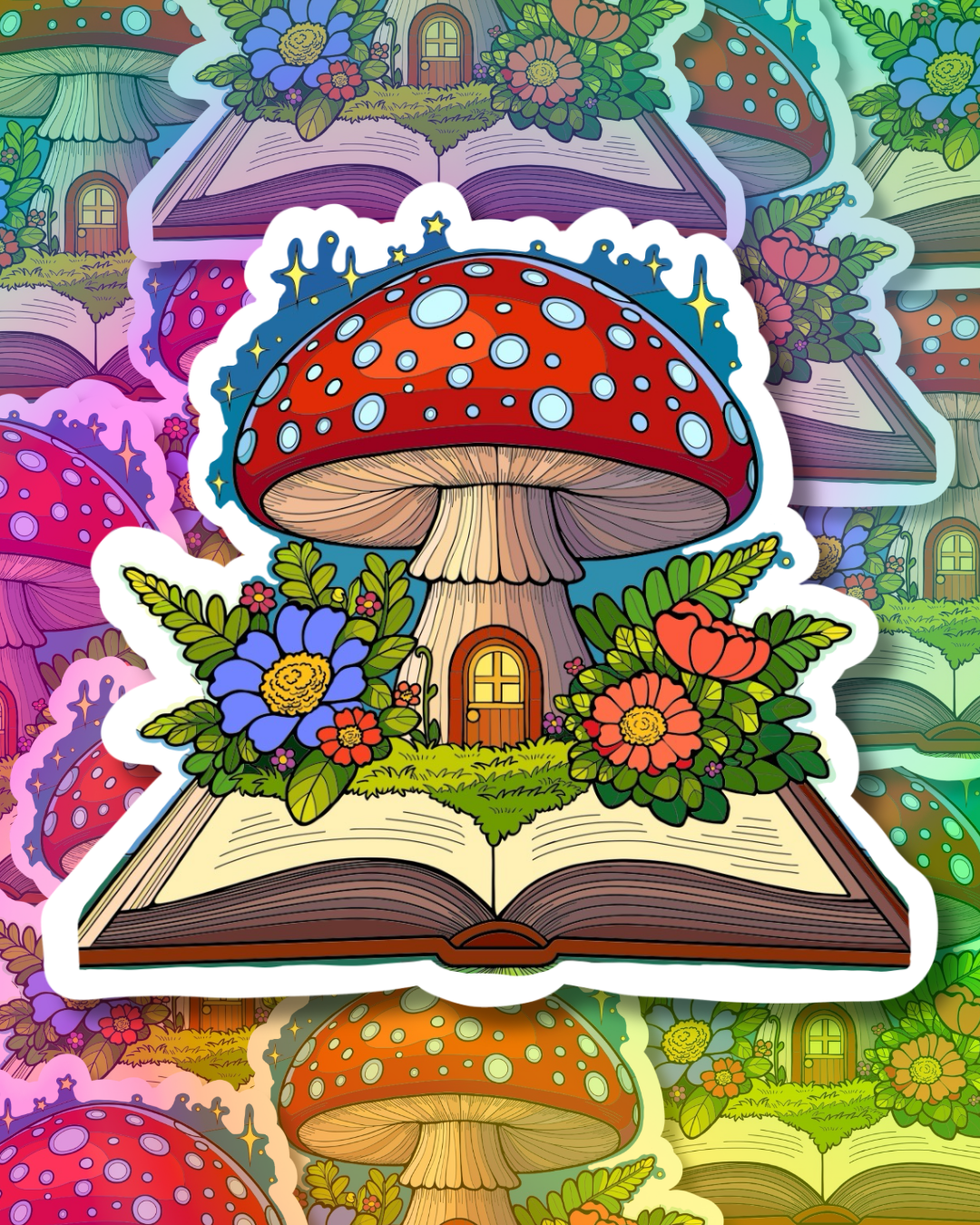 Fungi Reading Wonderland Vinyl Sticker
