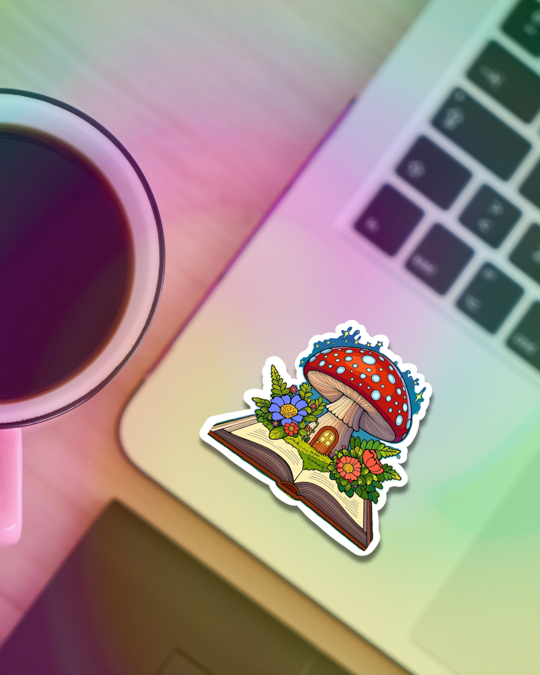 Fungi Reading Wonderland Vinyl Sticker