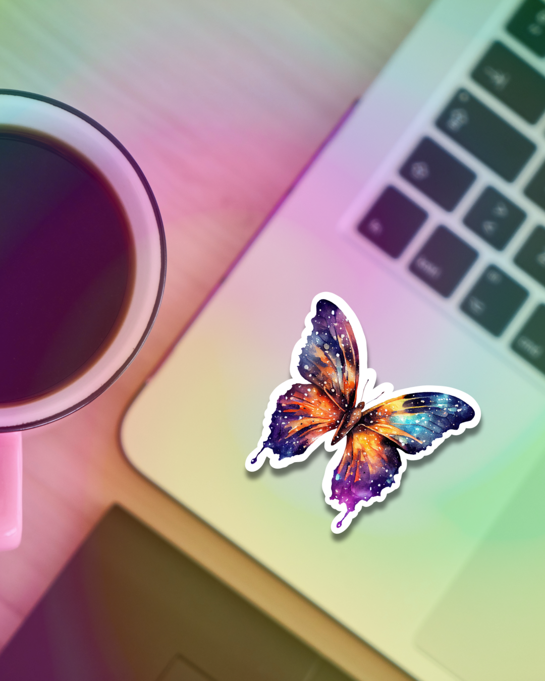 Galaxy Butterfly Vinyl Sticker