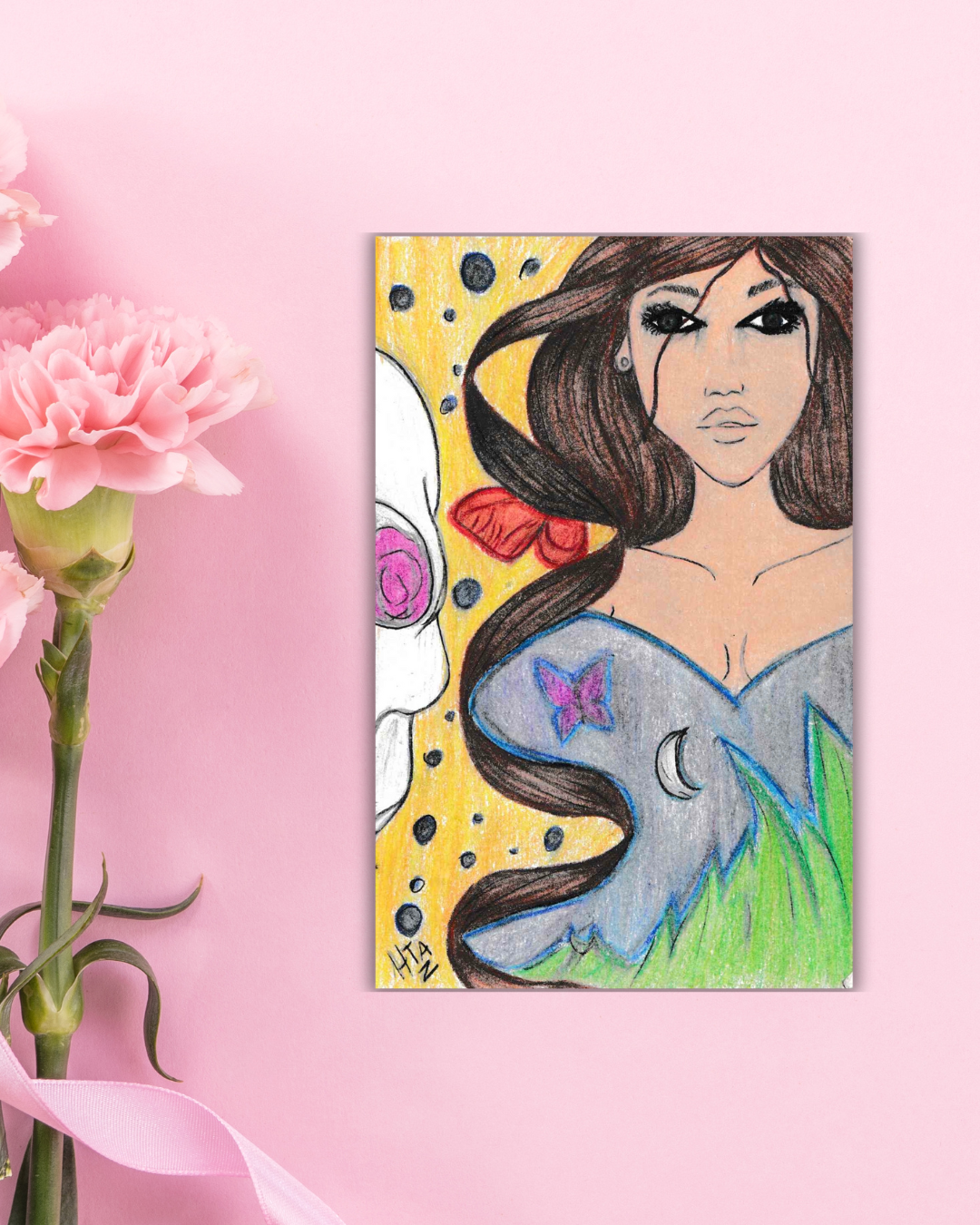 Girl Colorful Reality Art Print Aesthetic Gift Decor