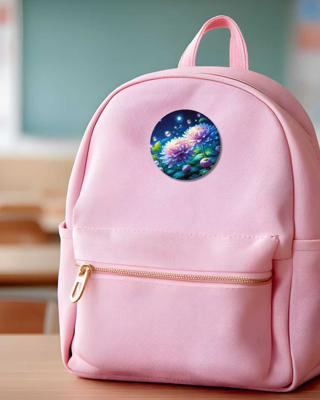 Glow Flower Button Pin