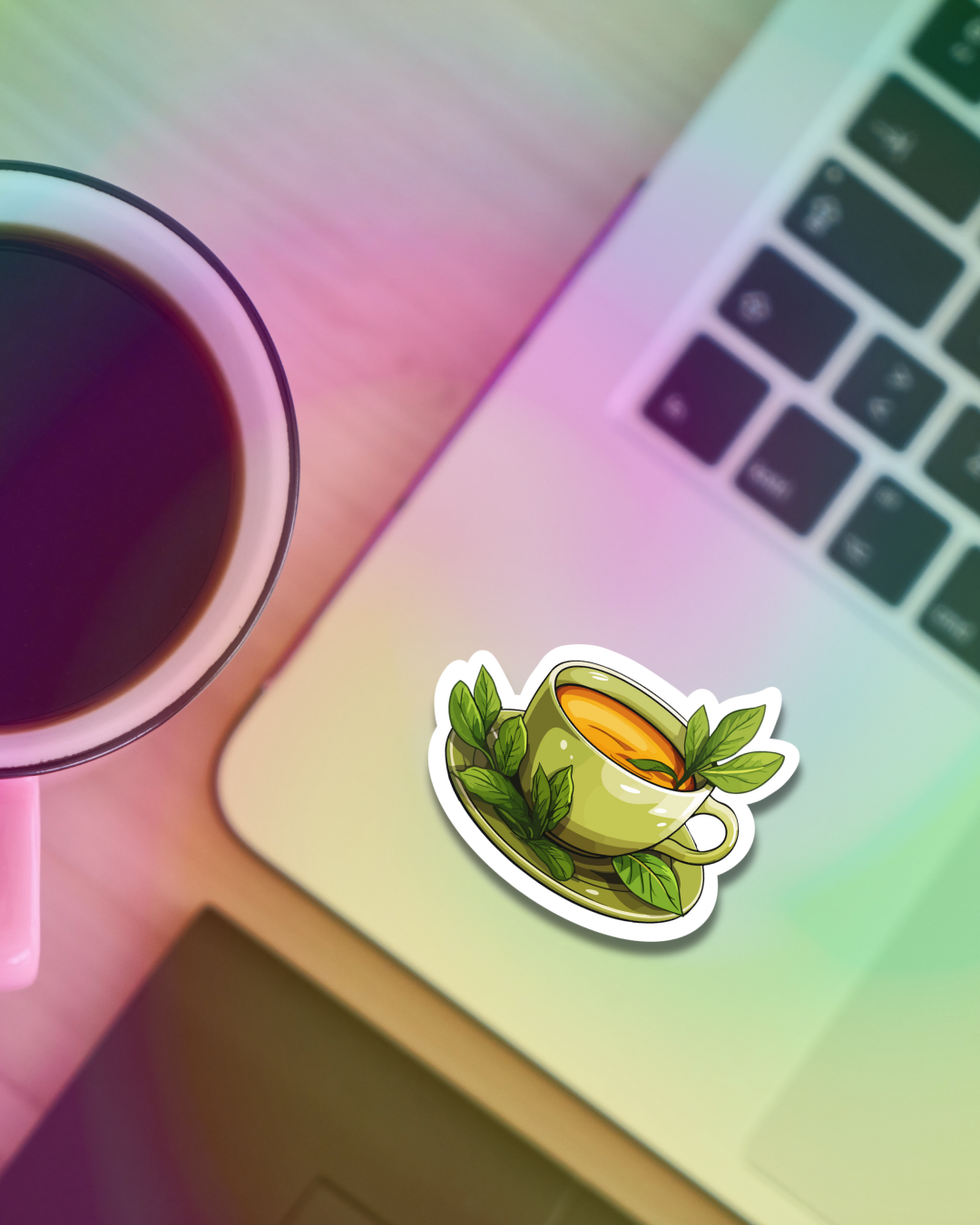 Green Leaf Tea Vinyl Sticker