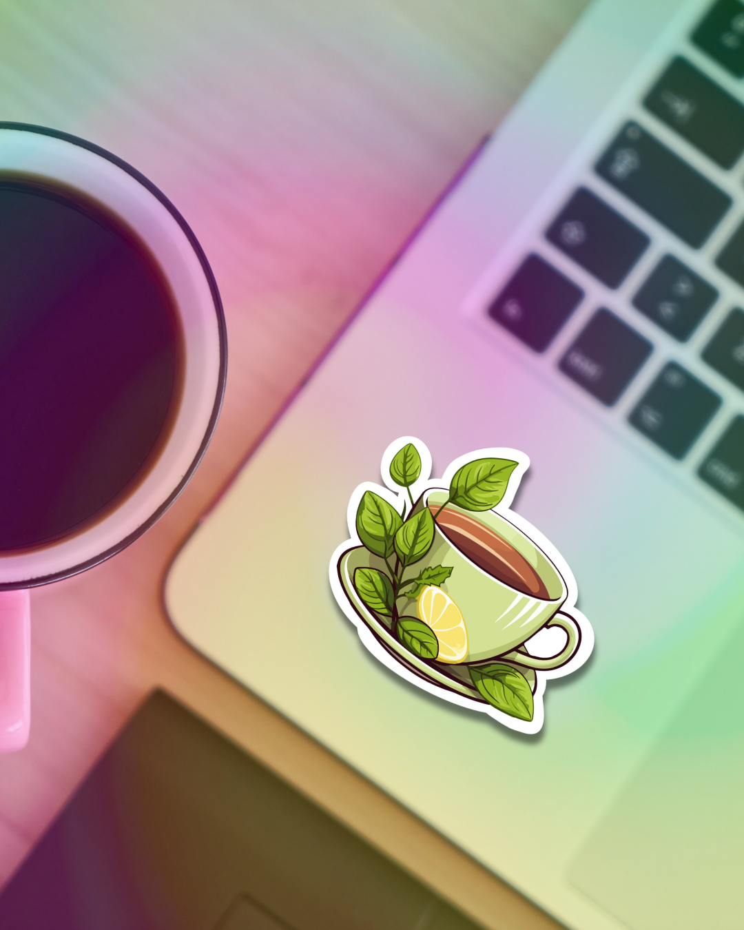 Green Tea Vinyl Sticker