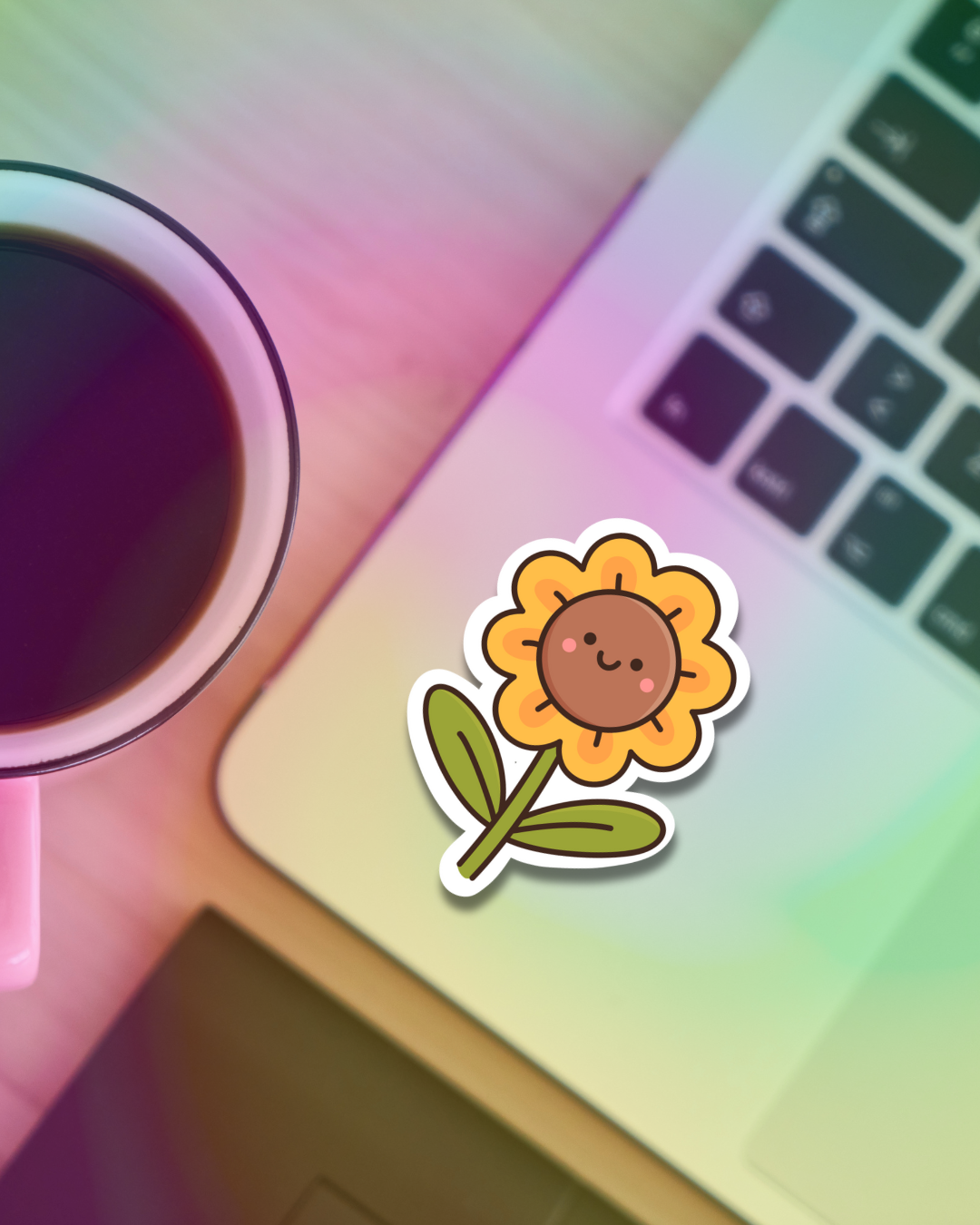 Happy Sunflower Vinyl Sticker