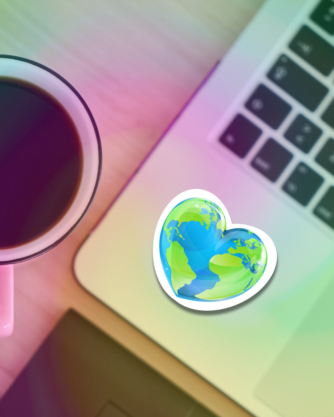 Heart Earth Vinyl Sticker