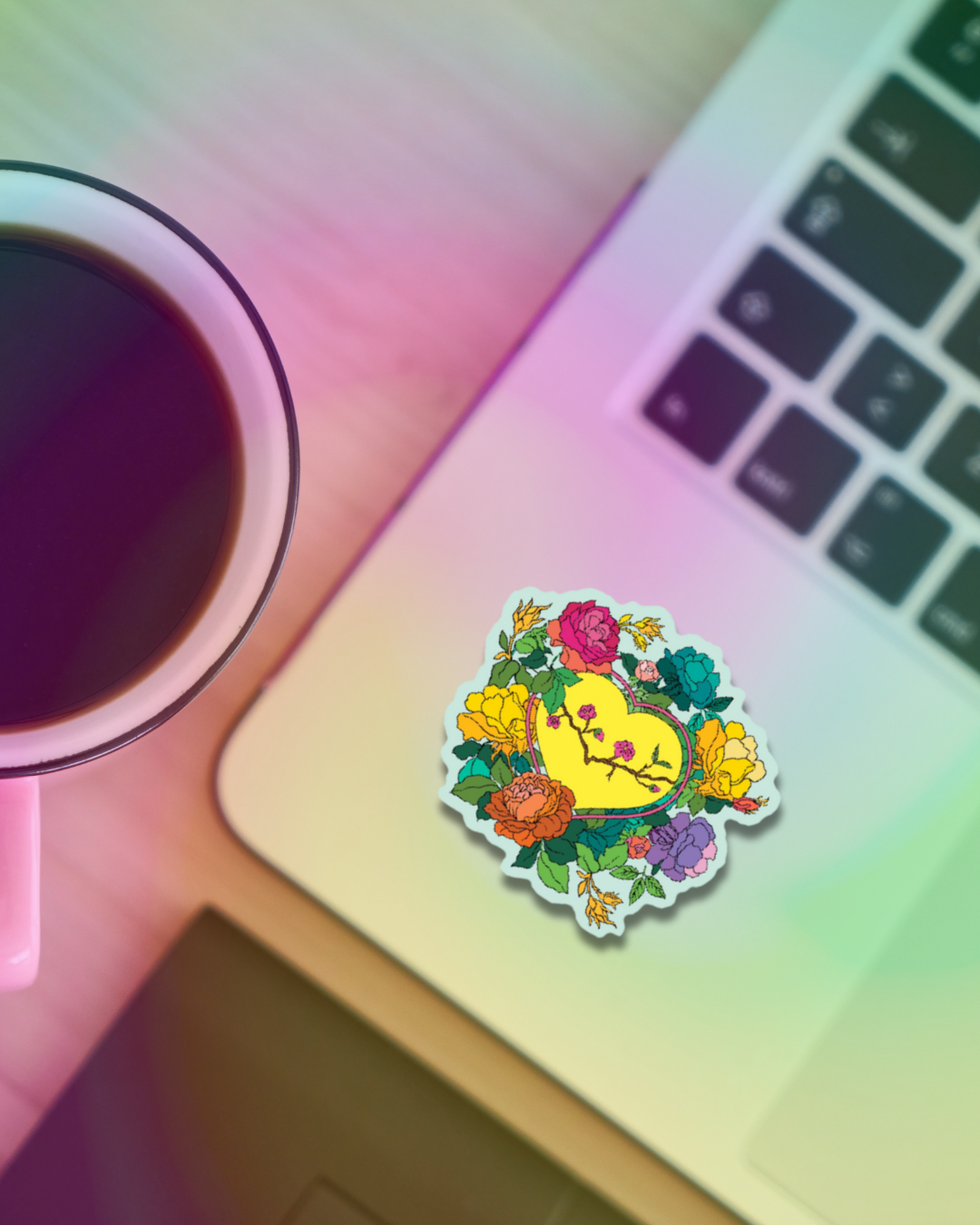 Heart of Roses Vinyl Sticker