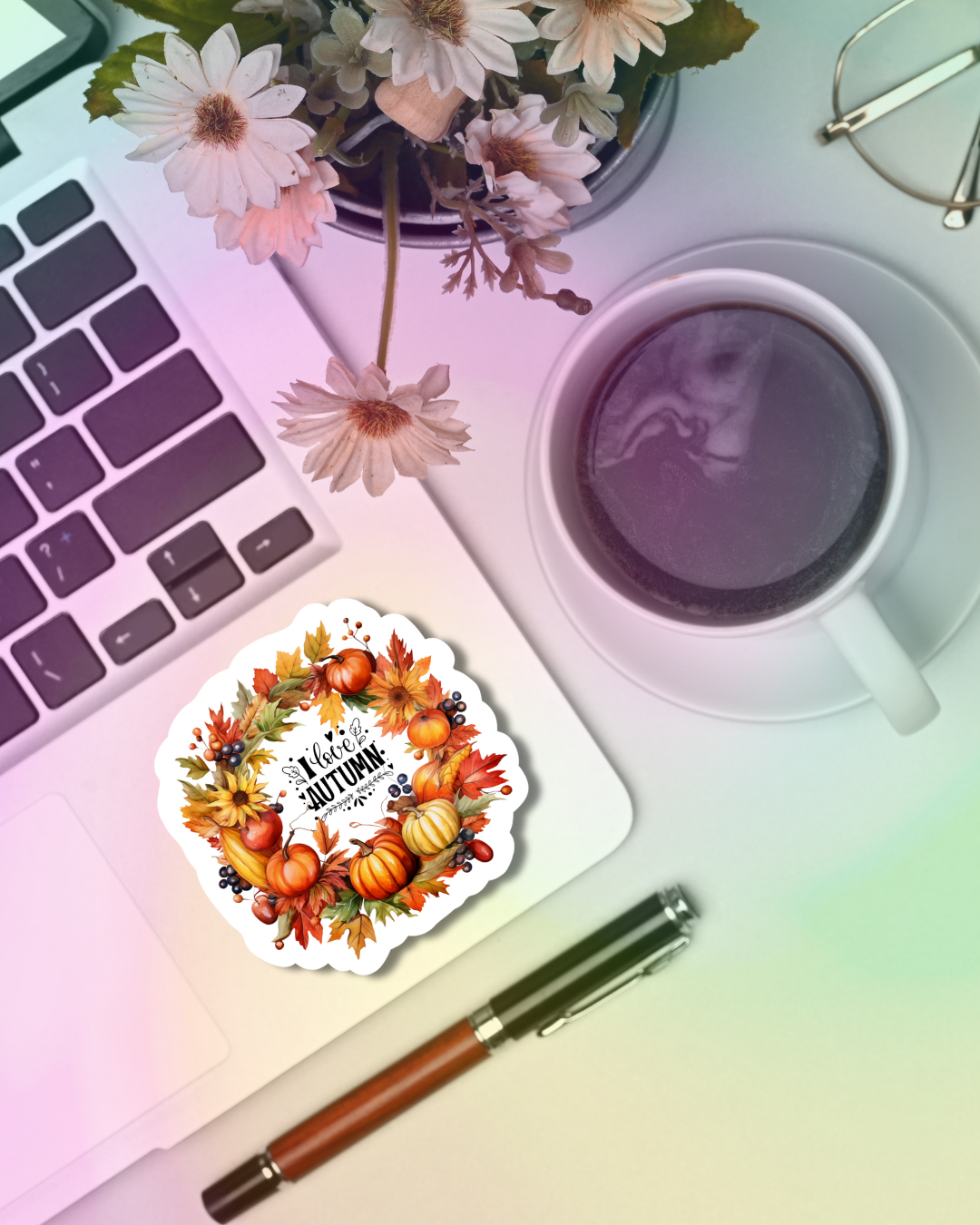 I Love Autumn Vinyl Sticker