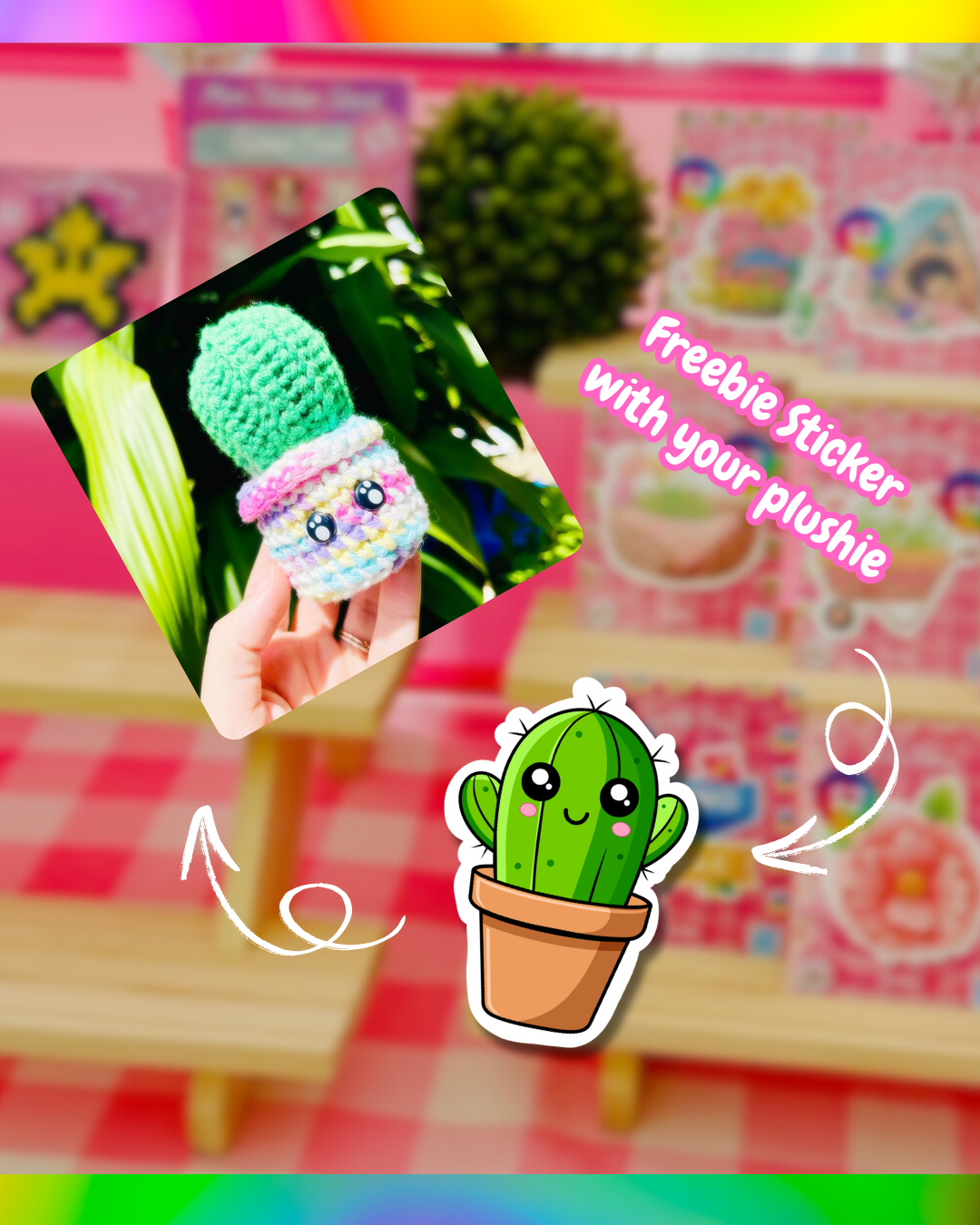 Cactus Pot Knitted Plushie Amigurumi