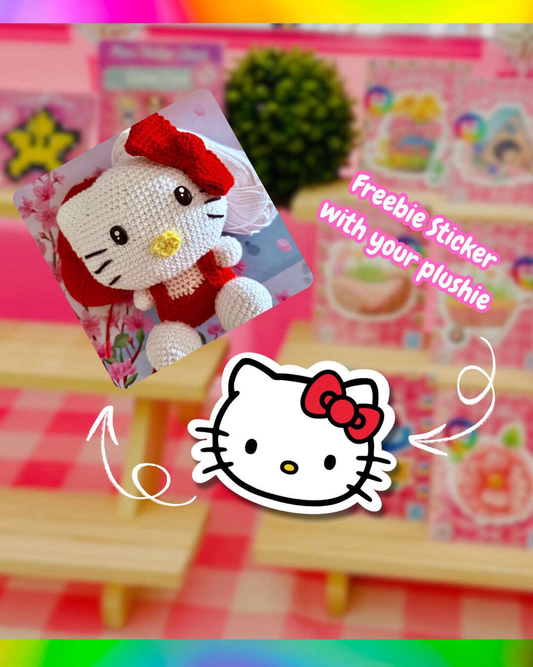 Kawaii Hello Kitty Knitted Plushie Amigurumi