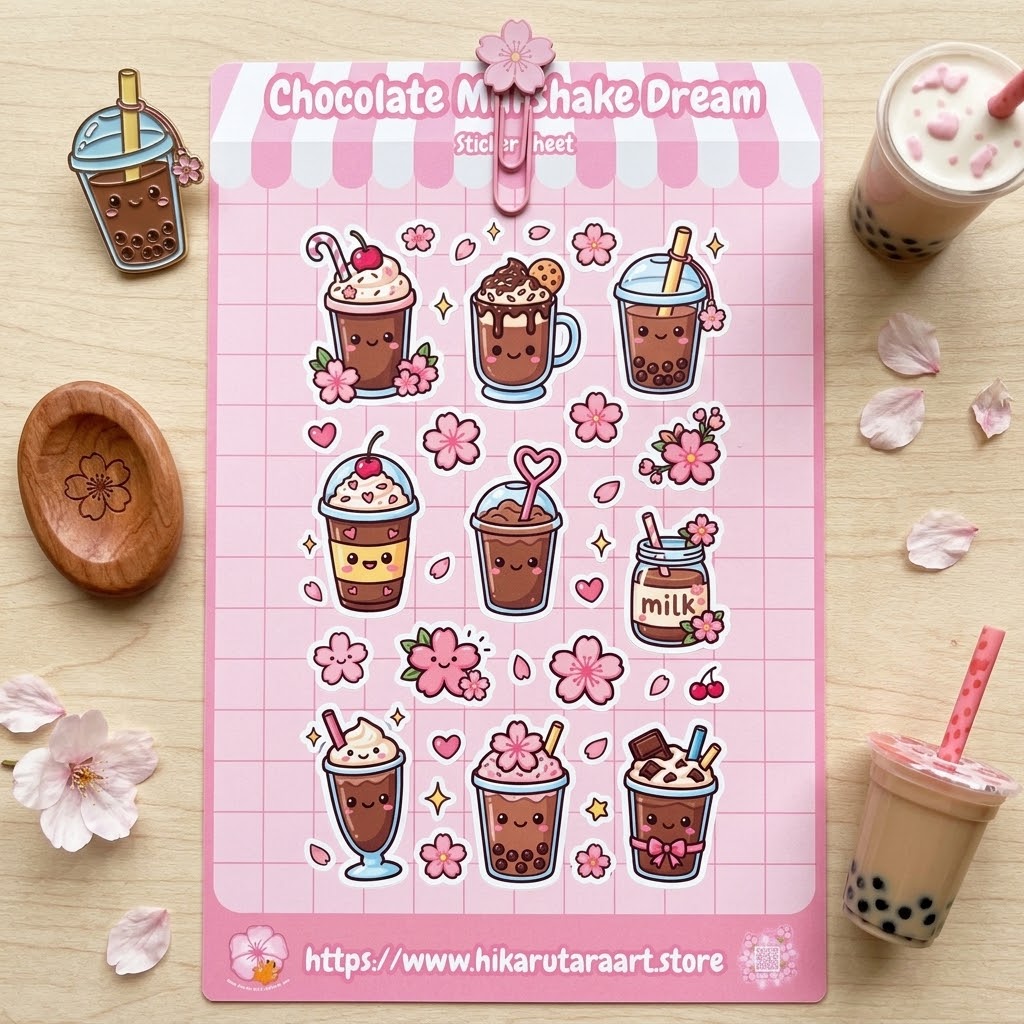 Chocolate Milkshake Dream Holographic Sticker Sheet