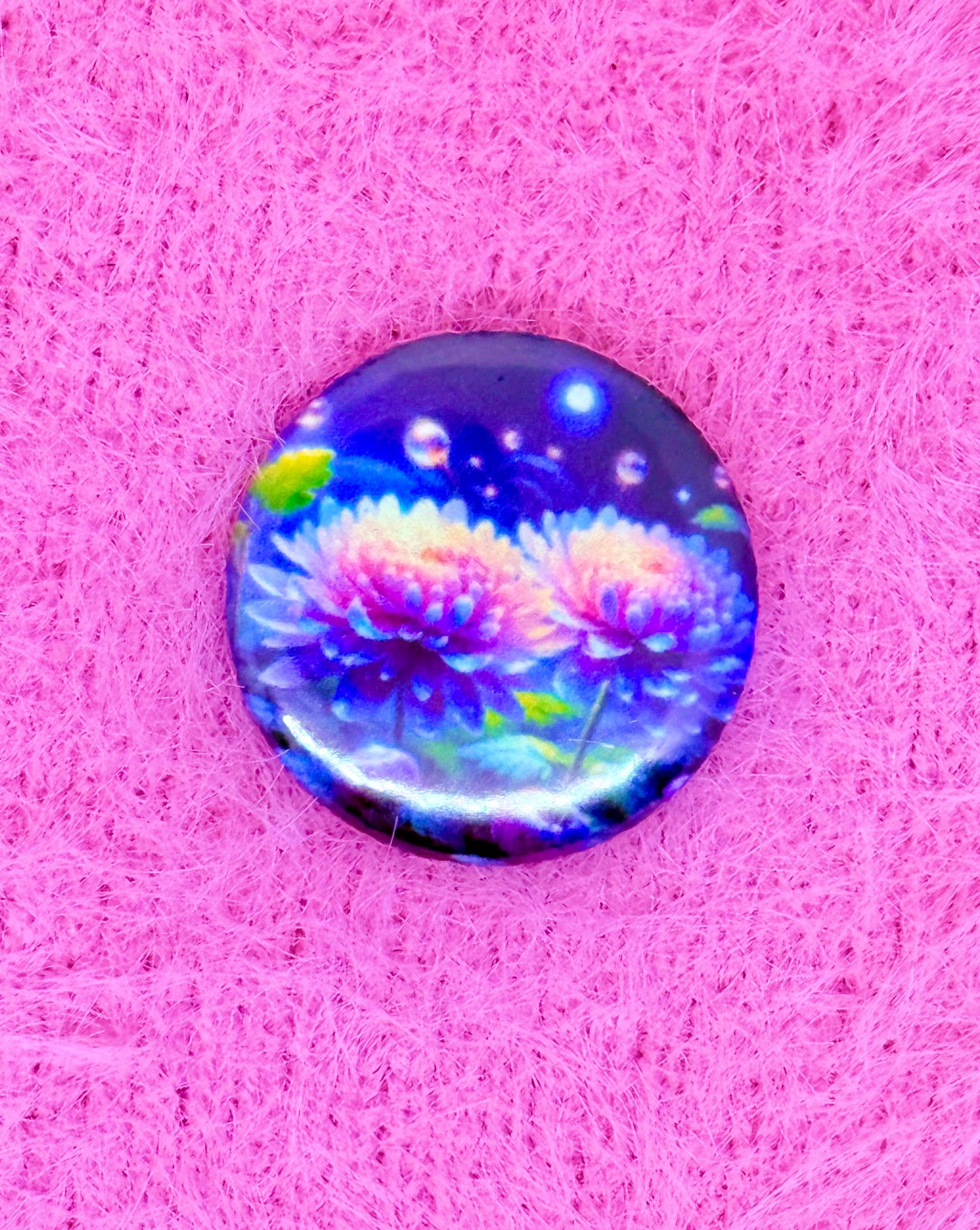 Glow Flower Mini Button Pin