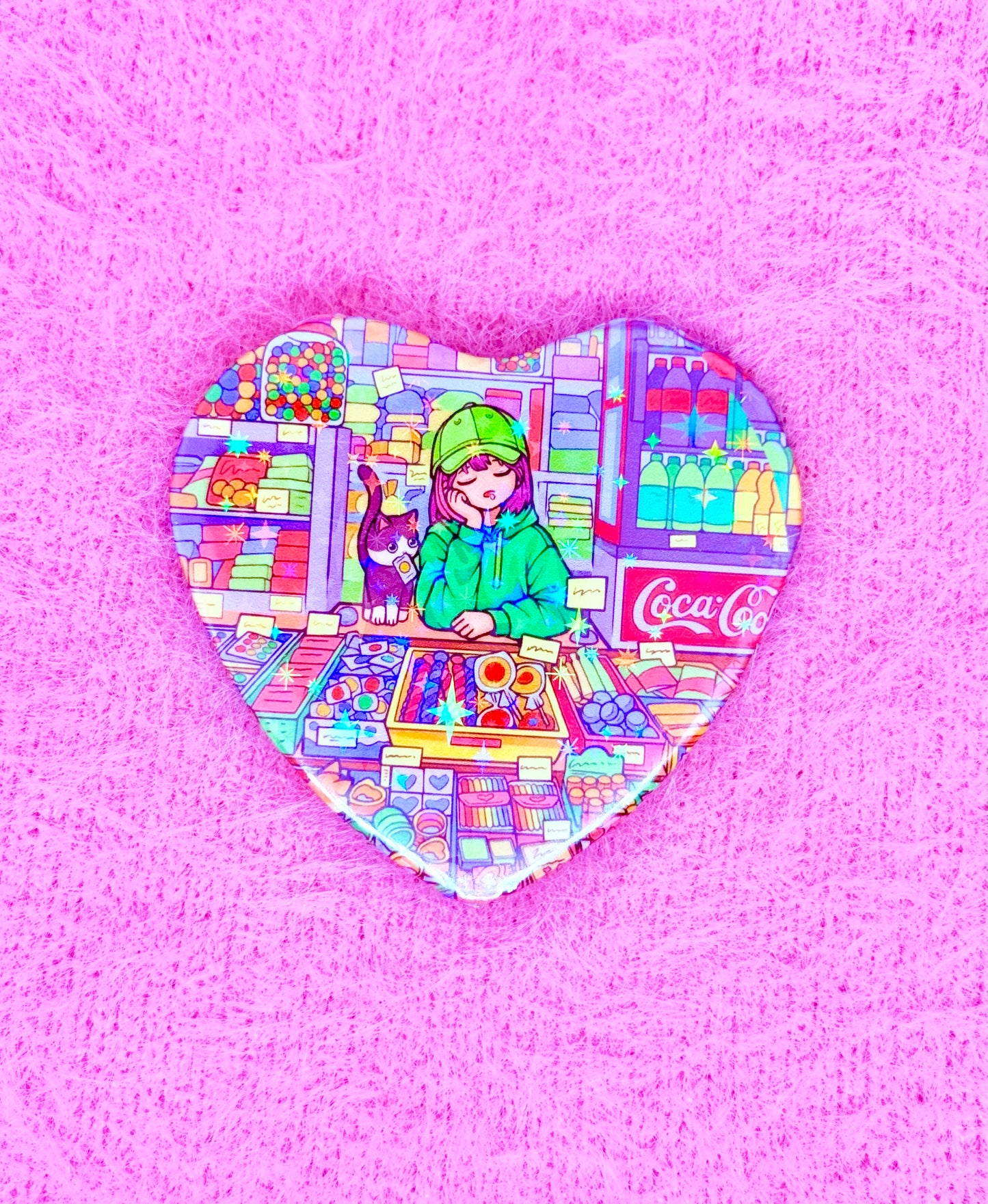 Candy Shop Bliss Heart Button Pin