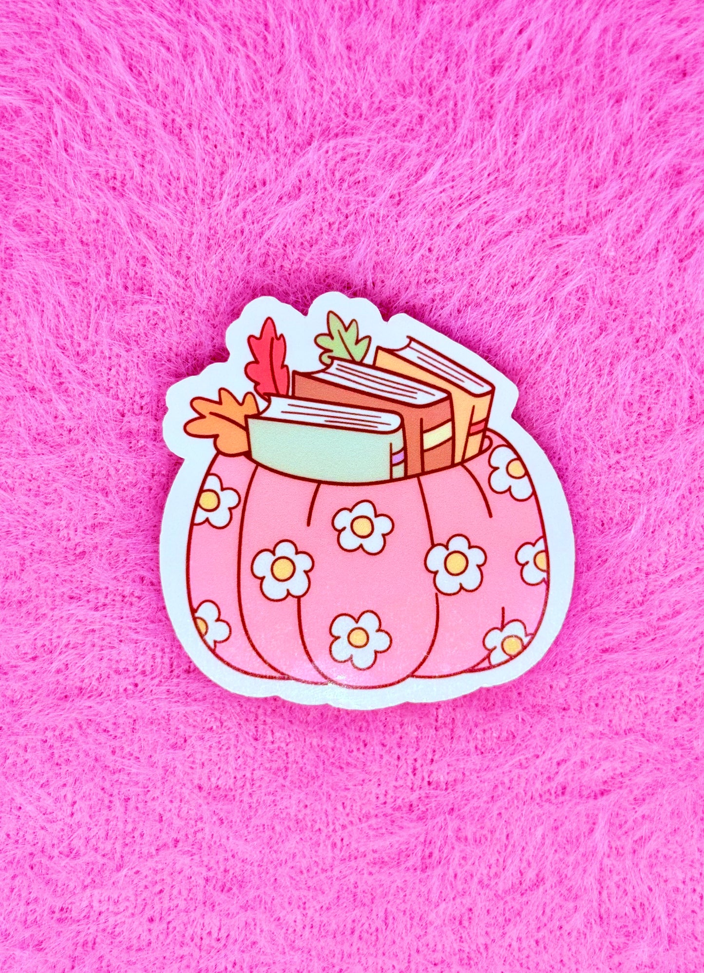 Pink Pumpkin Books Vinyl Sticker