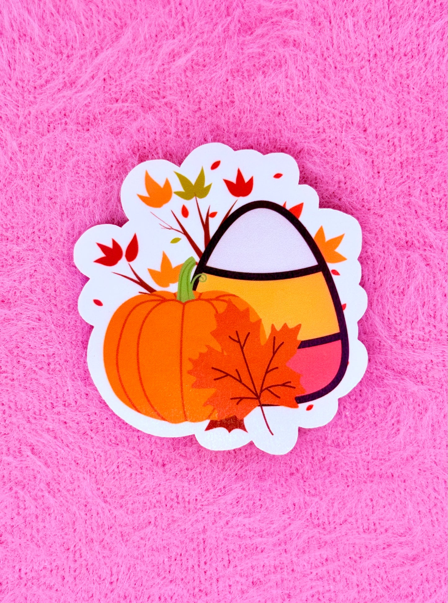 Pumpkin Candy Corn Vinyl Sticker