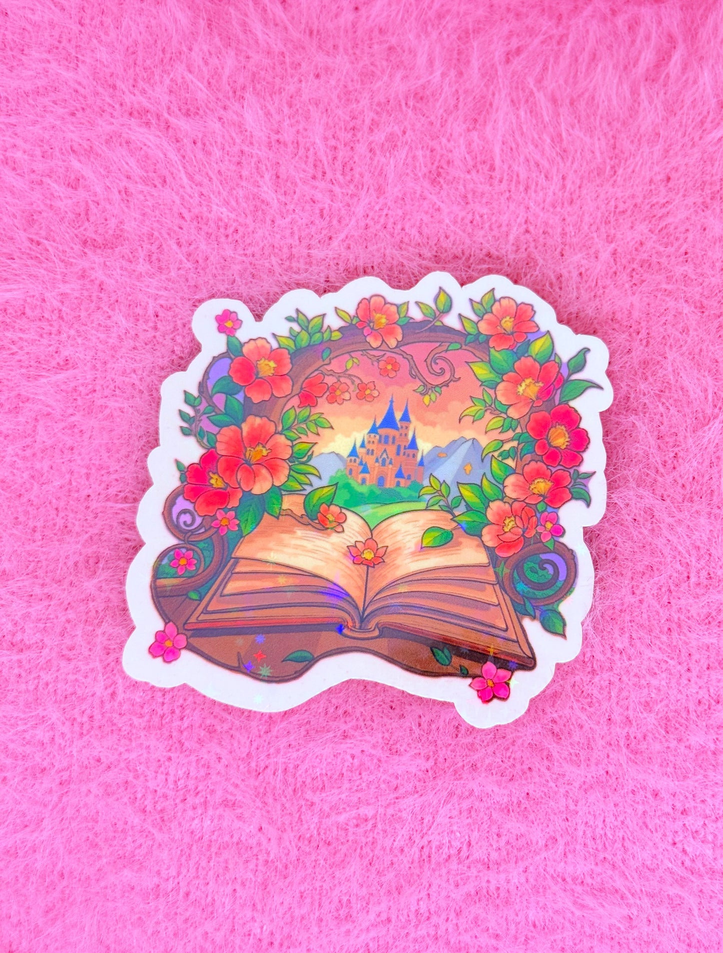 Sakura Reading Wonderland Holographic Vinyl Sticker