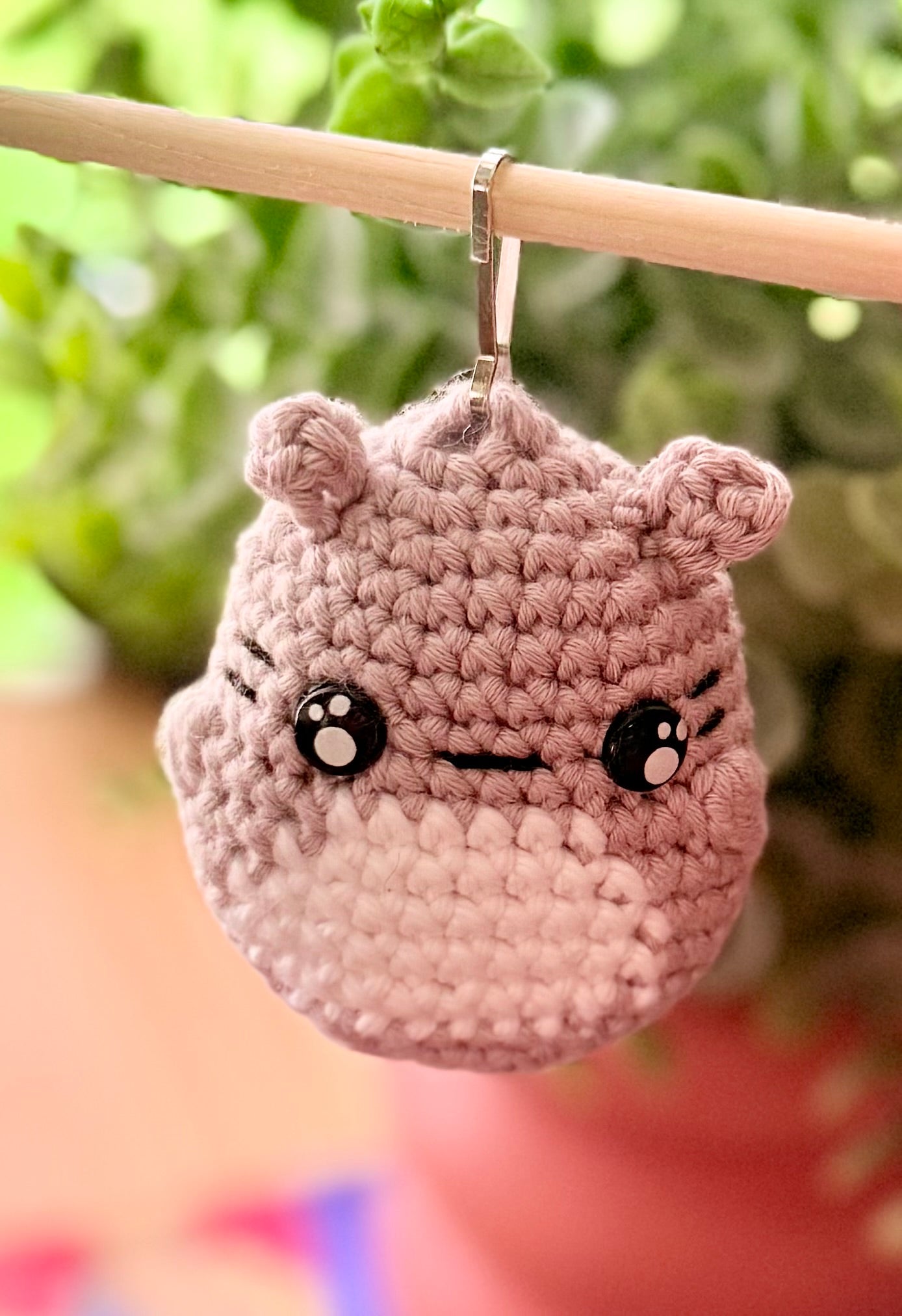 Hand-Knitted Totoro Keychain - Little Forest Spirit Bag Charm
