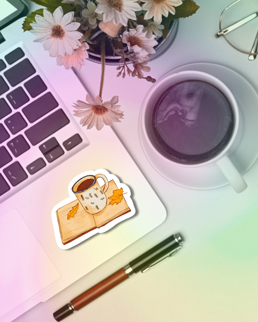 Journal & Tea Vinyl Sticker