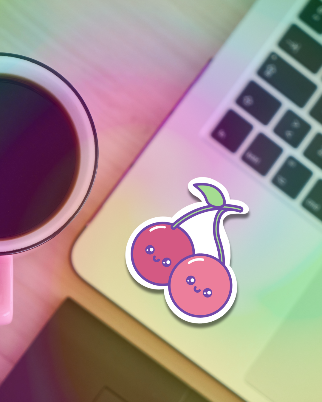 Kawaii Cherries Vinyl Sticker