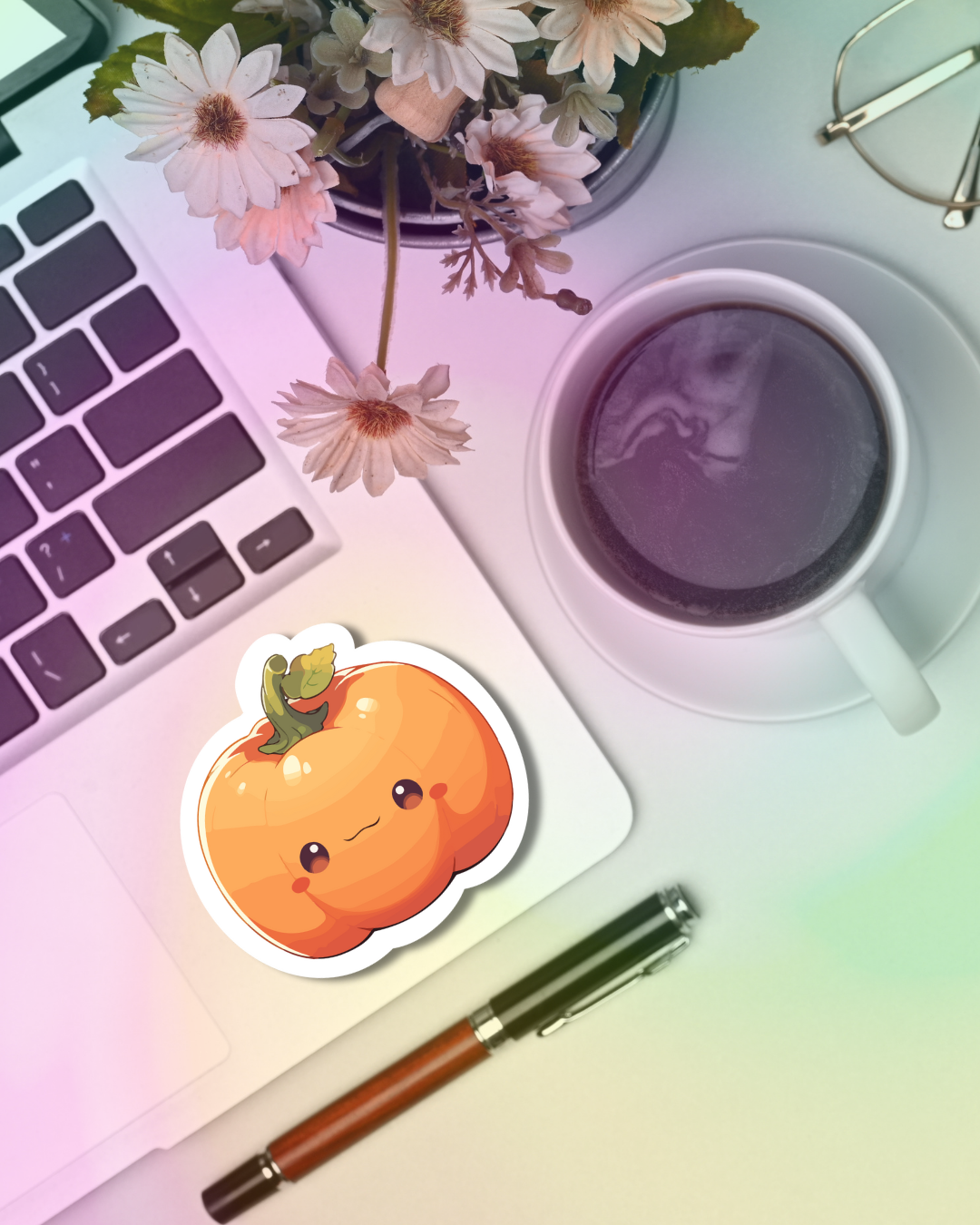 Kawaii Pumpkin Vinyl Sticker