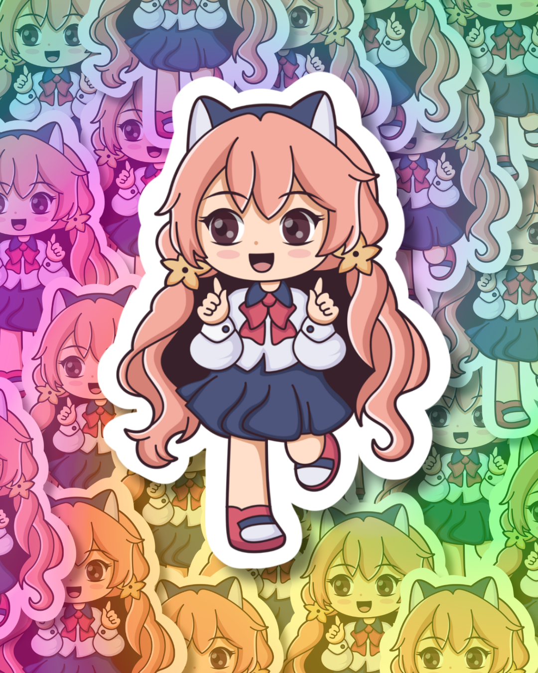 Kawaii School Girl Vinyl Sticker