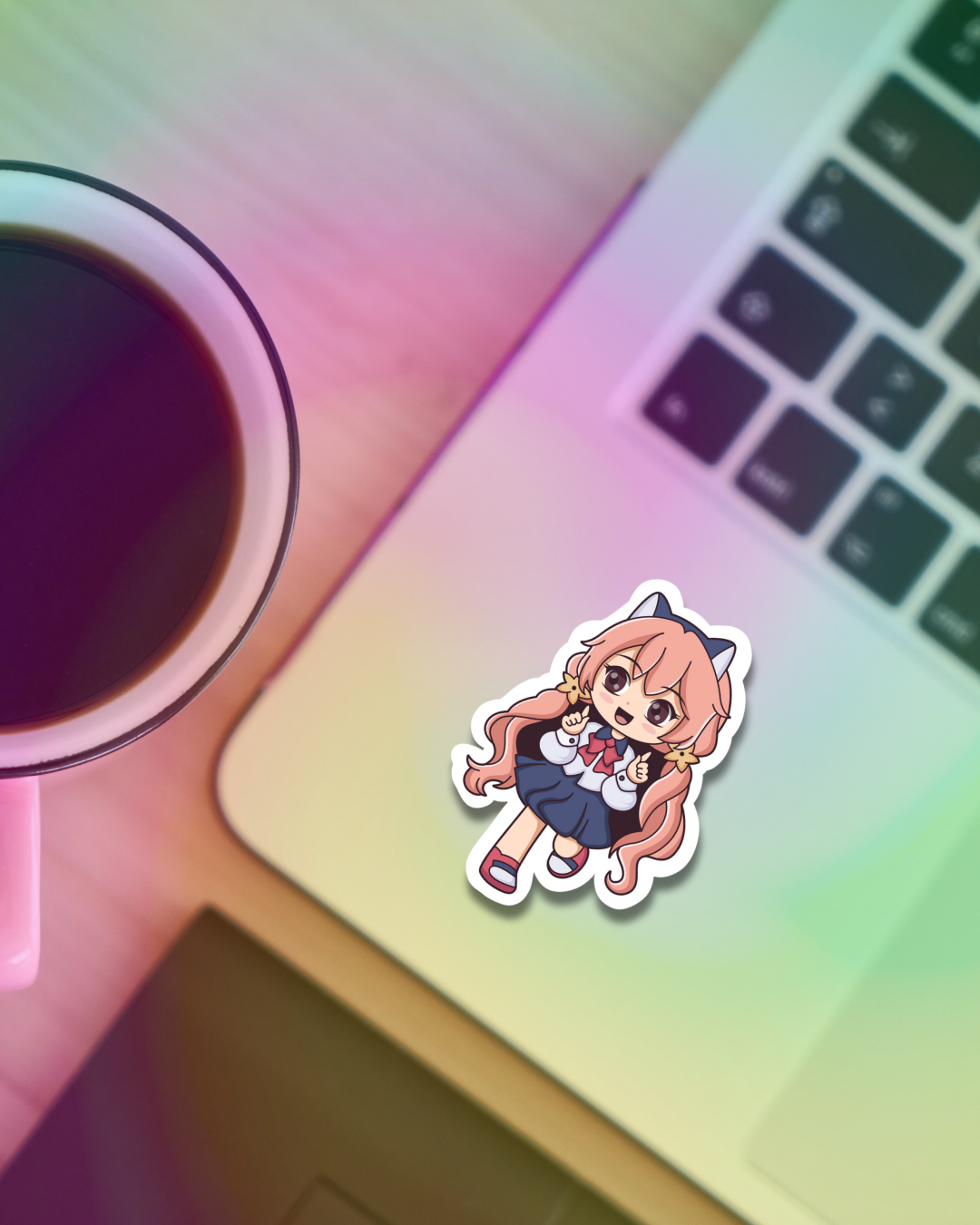 Kawaii School Girl Vinyl Sticker
