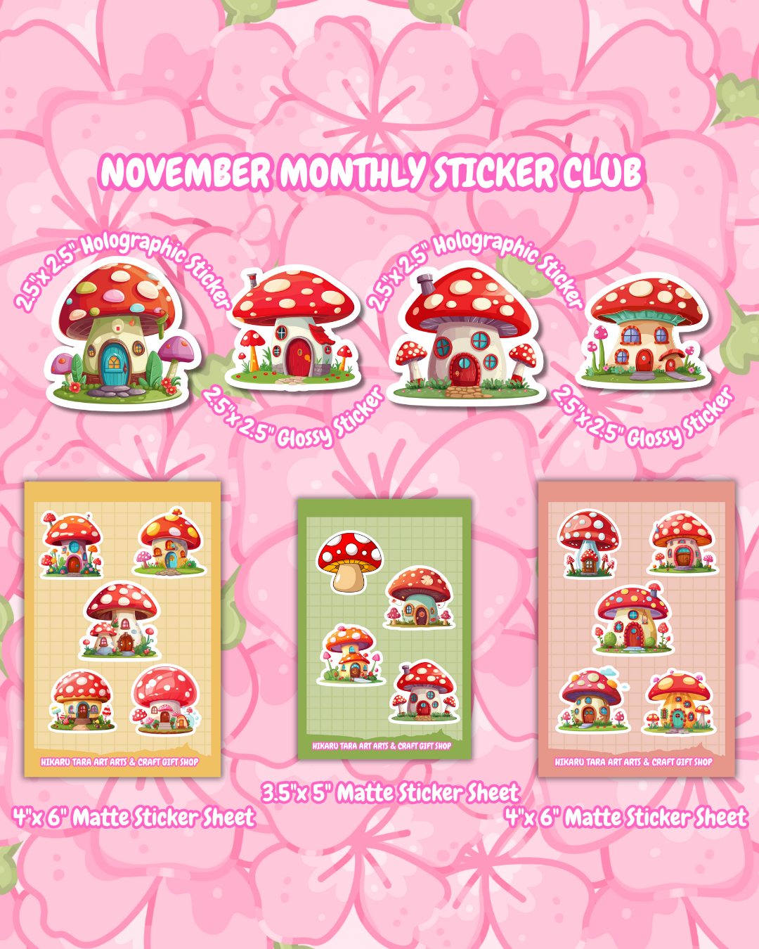 🍄November Sticker Club: Fungi Whimsical Home🍄