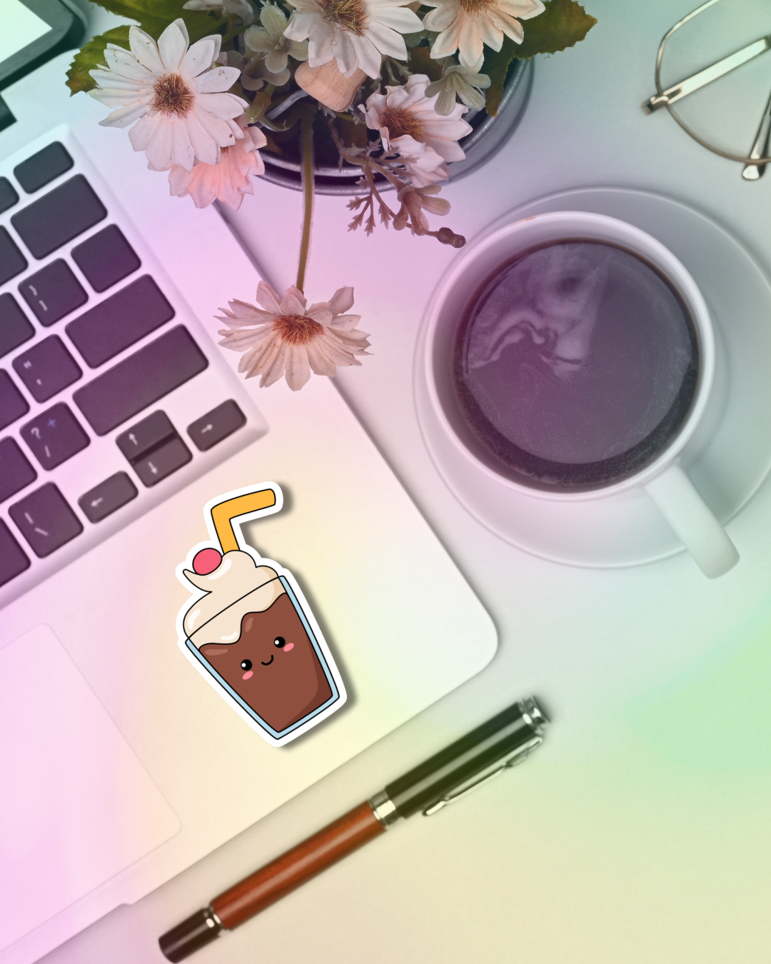 Milkshake Cherry Vinyl Sticker