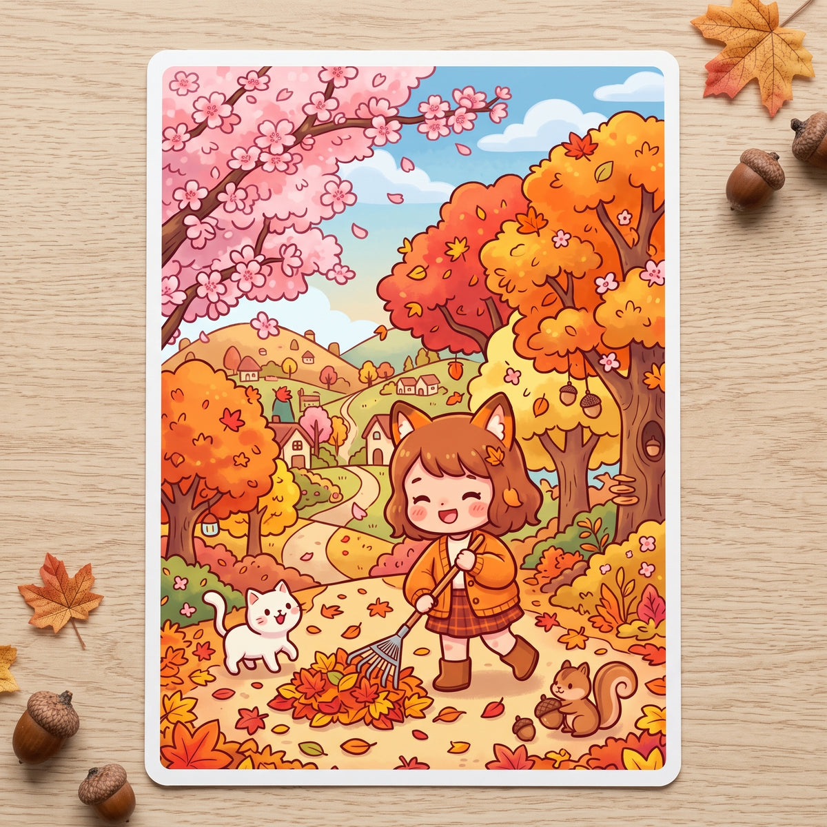 Autumn Leafs Pals Postcard
