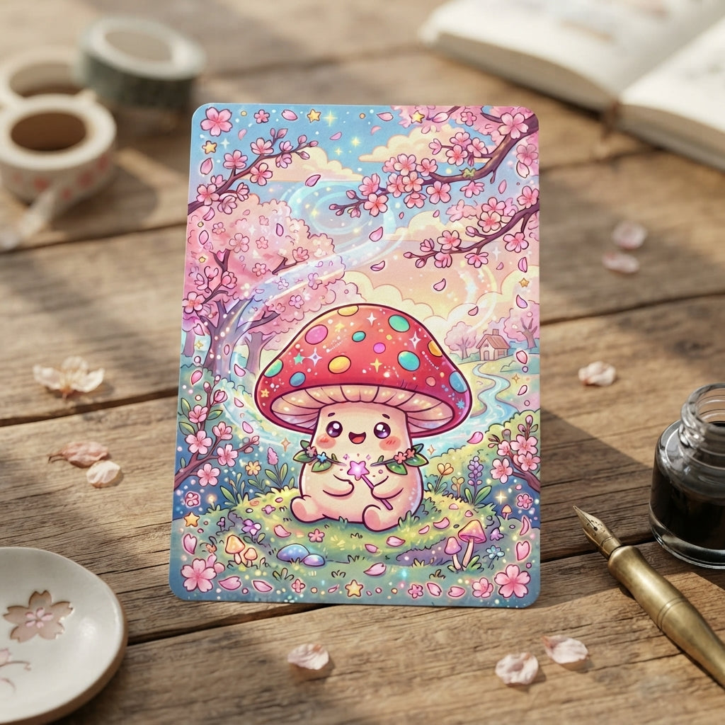 Magic Mushroom Smiley Postcard