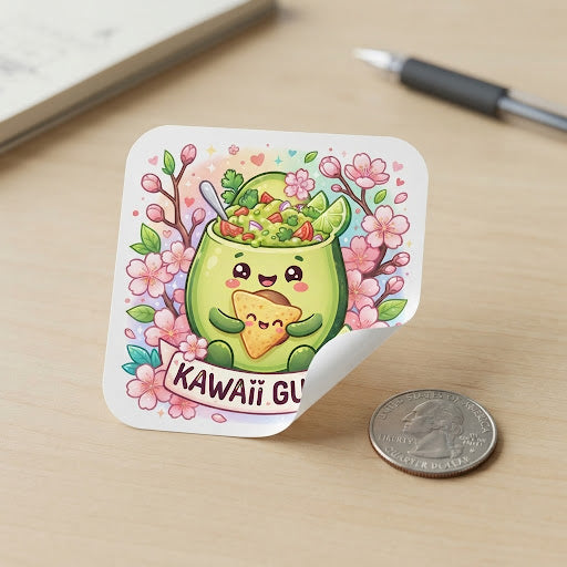 Kawaii Guac Holographic Vinyl Sticker