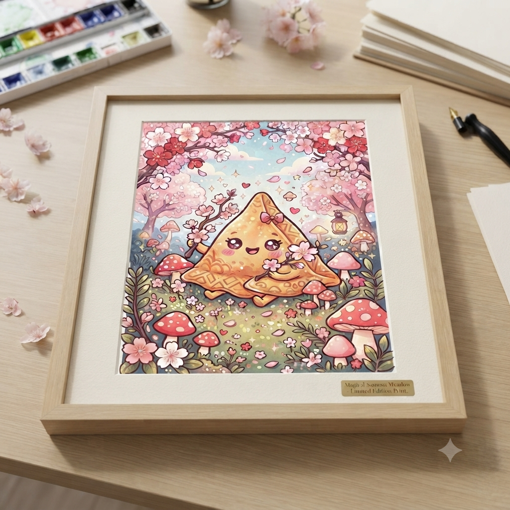 Sakura Samosa Art Print