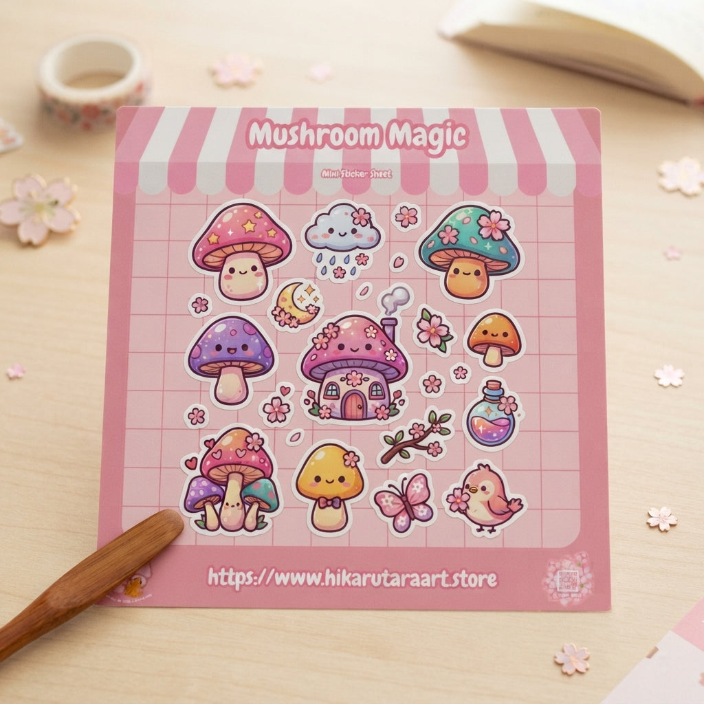 Mushroom Magic Holographic Mini Sticker Sheet