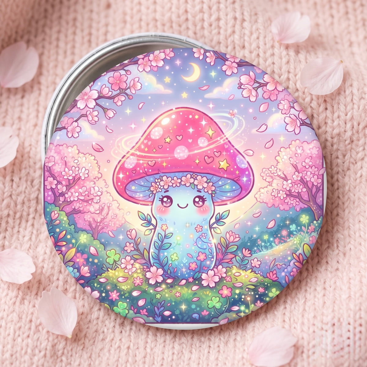 Magic Mushroom Cutie Button Pin