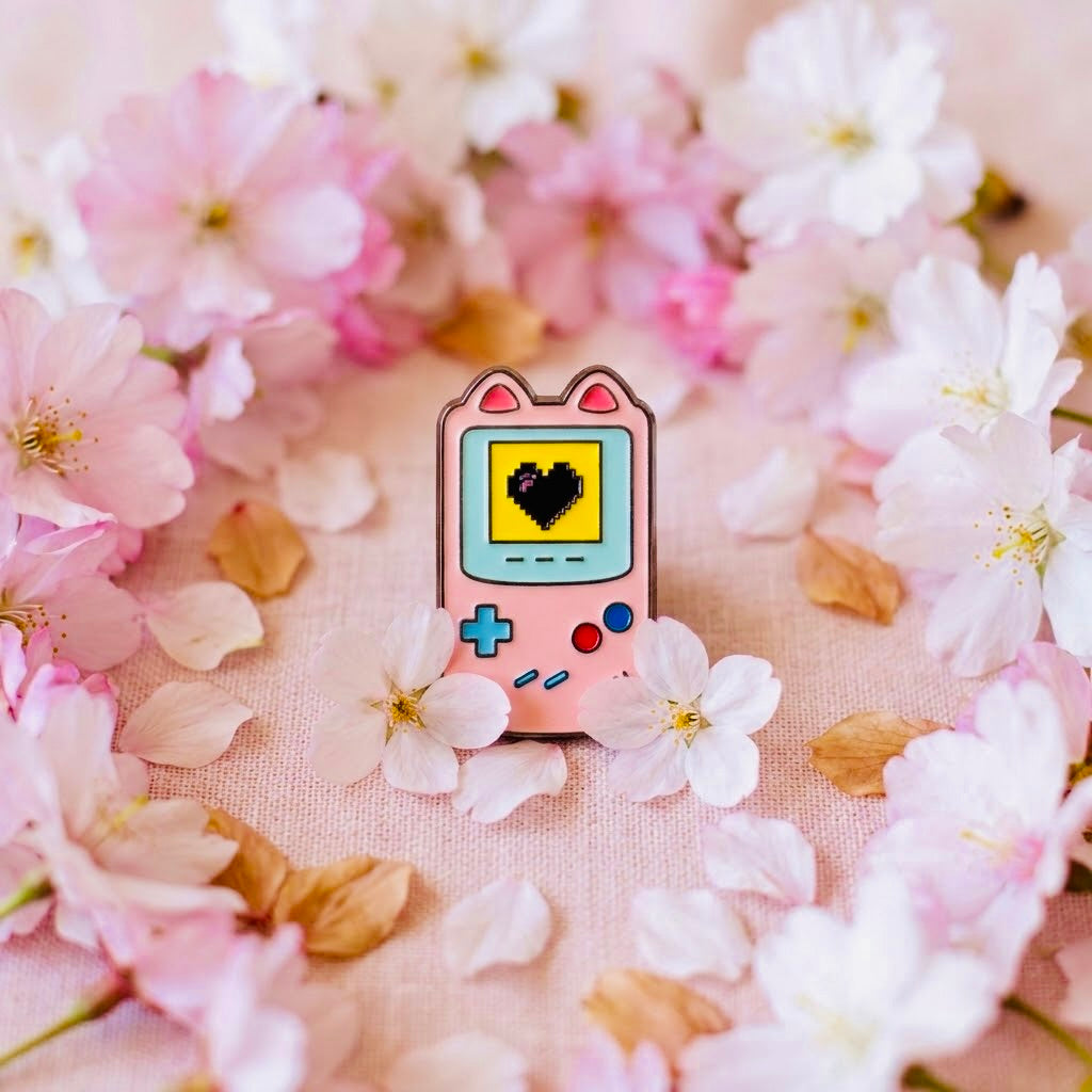 Game Boy Love Kawaii Cute Enamel Pin | Aesthetic Pastel Backpack & Jacket Lapel Pin