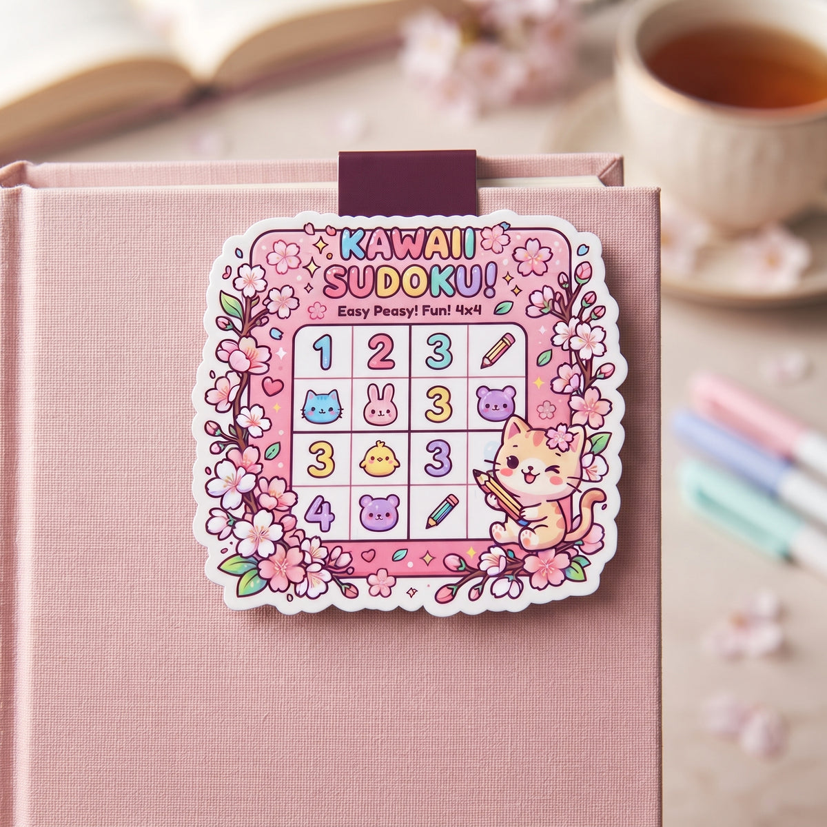 Kawaii Sudoku Magnetic Bookmark