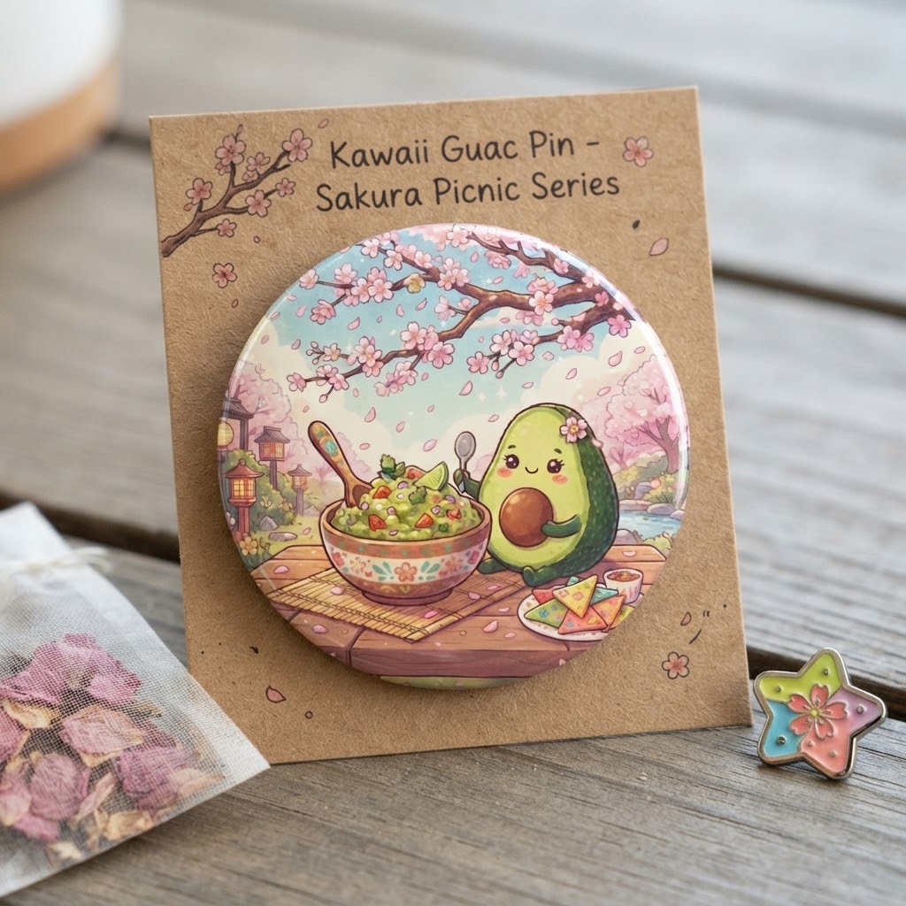 Guacamole Picnic Blast Big Button Pin