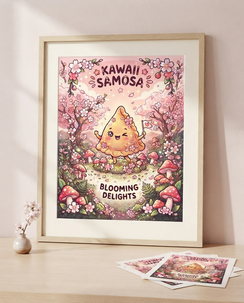 Kawaii Samosa Art Print