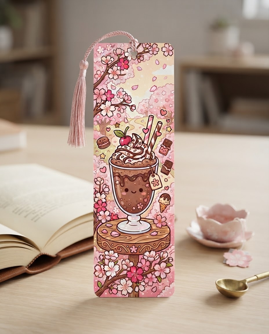 Sakura Chocolate Milkshake Bookmark