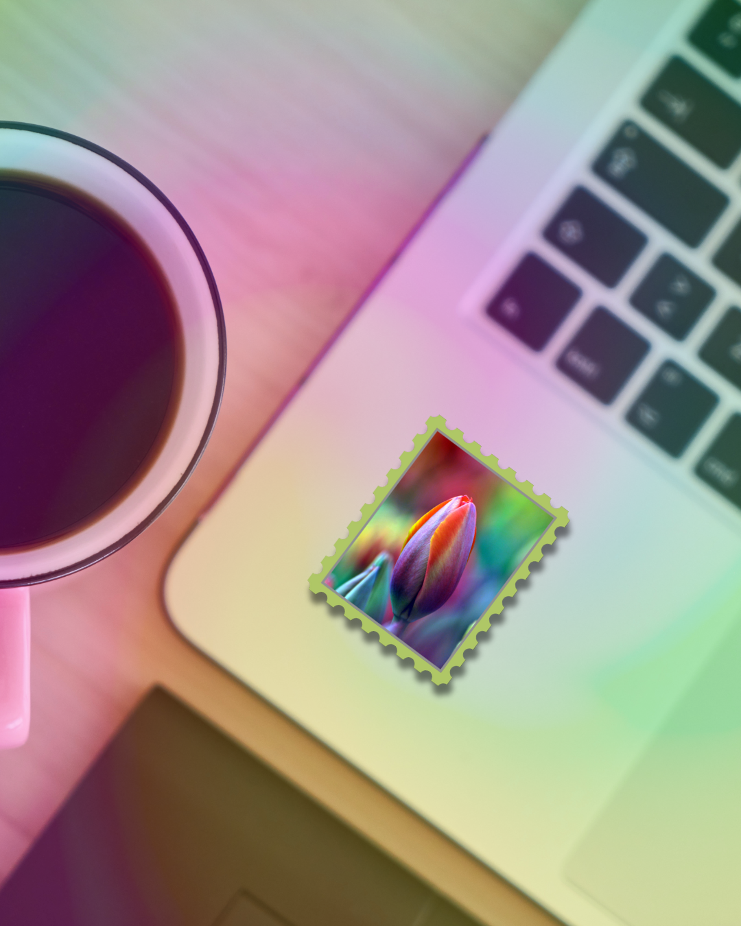 Multicolor Tulip Vinyl Sticker