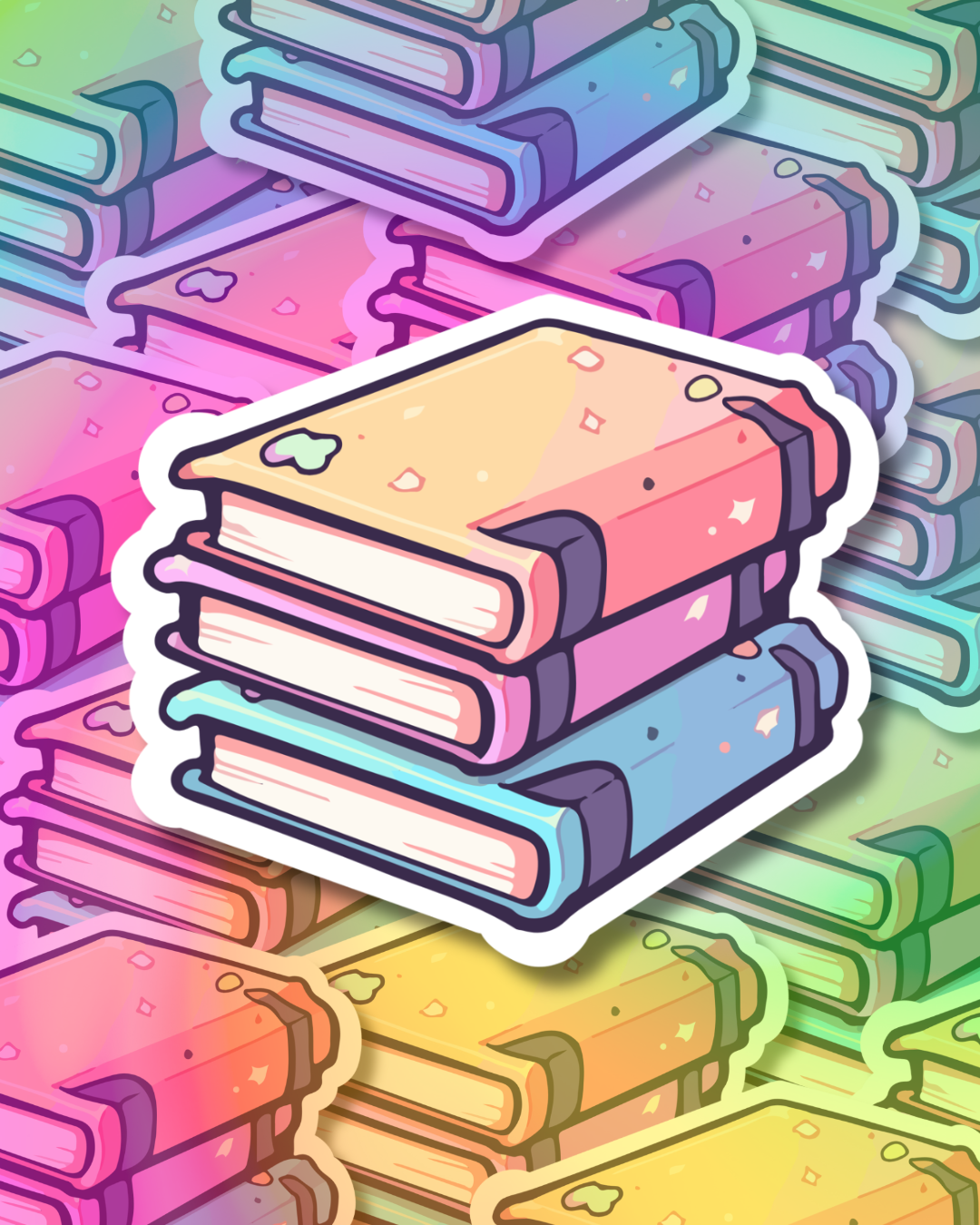 Nature Book Stack Vinyl Sticker