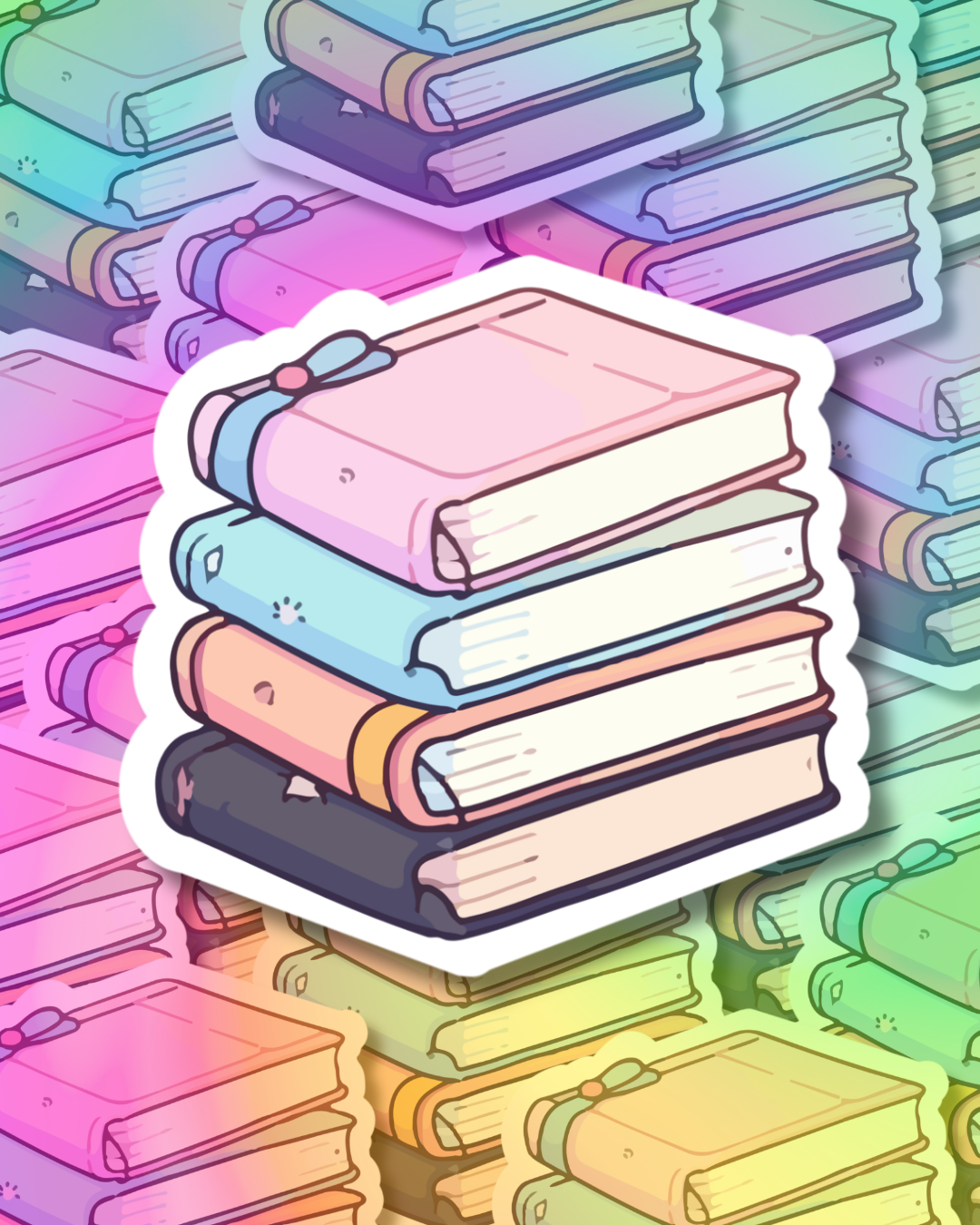 Pastel Books Vinyl Sticker