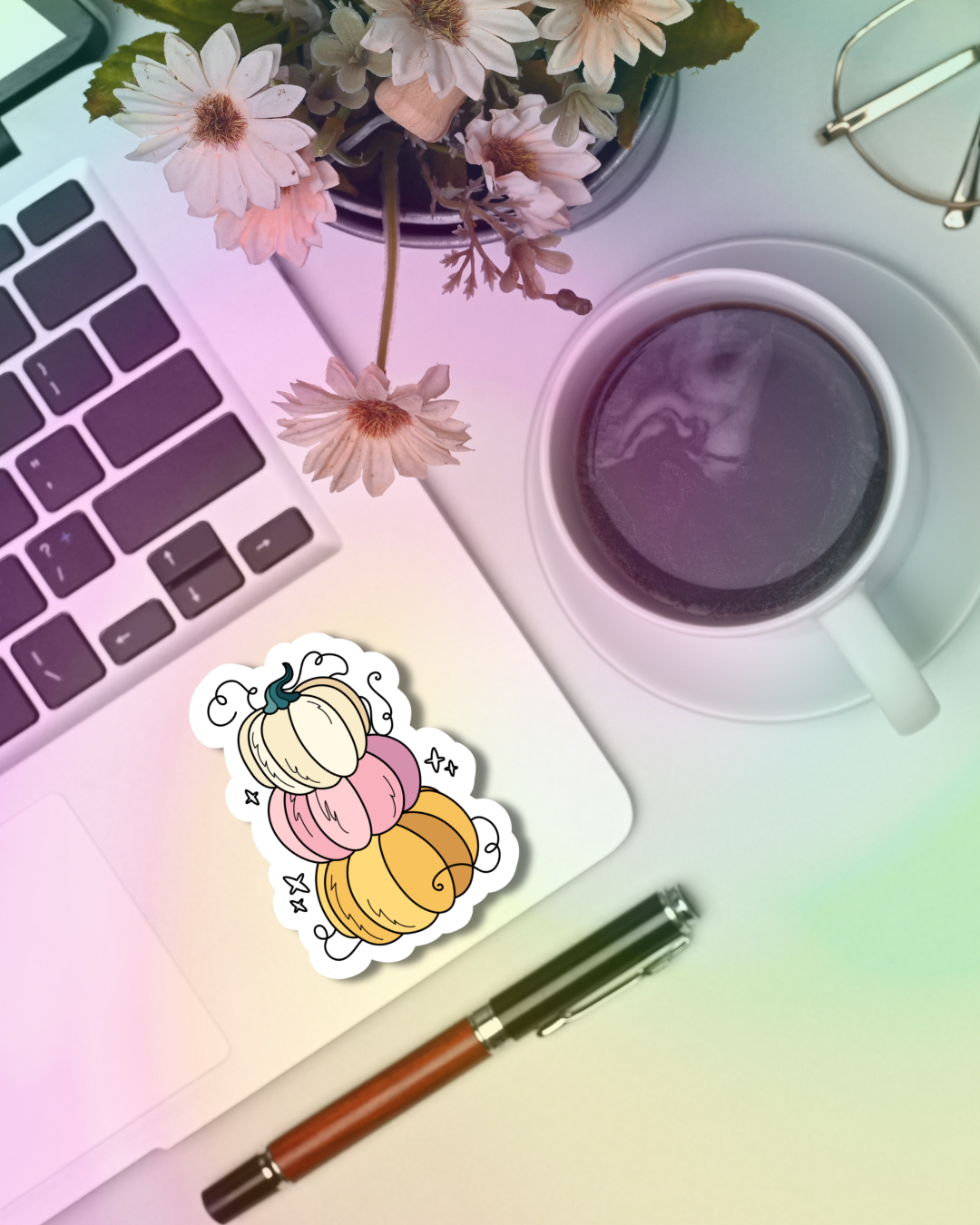 Pastel Pumpkins Vinyl Sticker