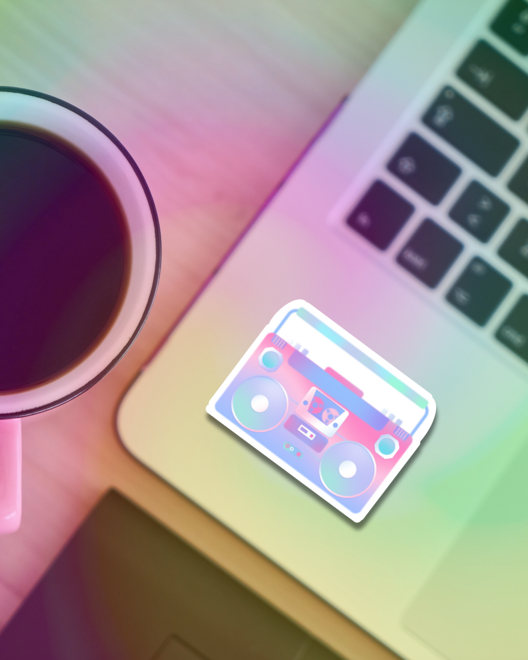 Pastel Radio Vinyl Sticker