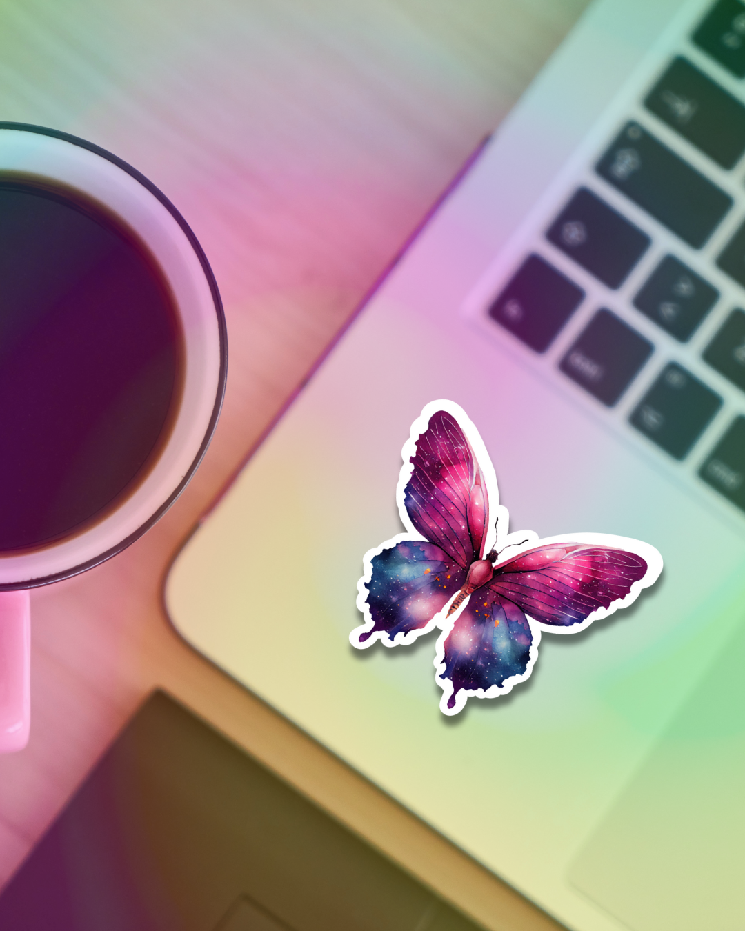 Pink-Purple Butterfly Vinyl Sticker
